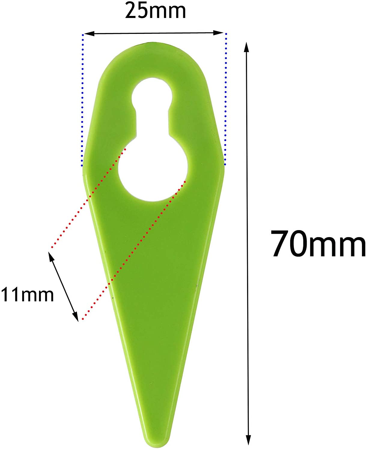 Plastic Blades for Grass Trimmer Strimmer GTECH ST01 ST02 ST04 ST05 ST20 (Pack of 20)