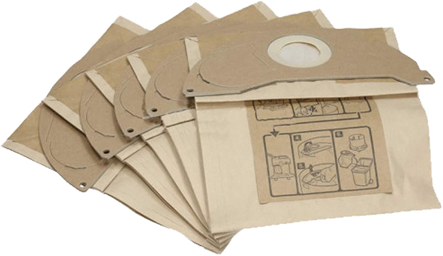 Karcher Vacuum Cleaner Paper Filter Dust Bags (Pack of 5) 6.904-322.0 69043220