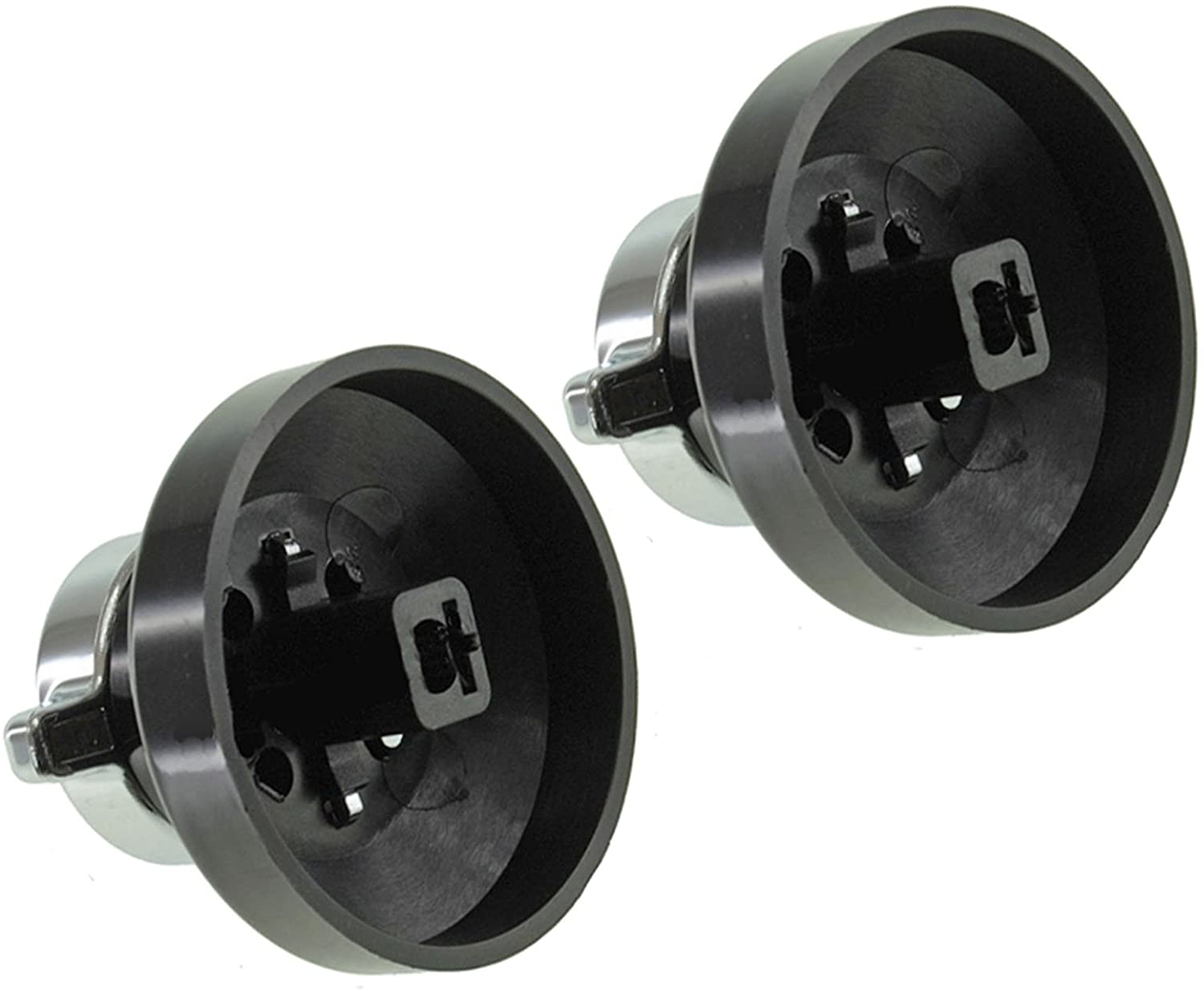 2 x Black Silver Knobs Switch for NEW WORLD 444440036 600SIDLM Gas Oven Cooker Hob