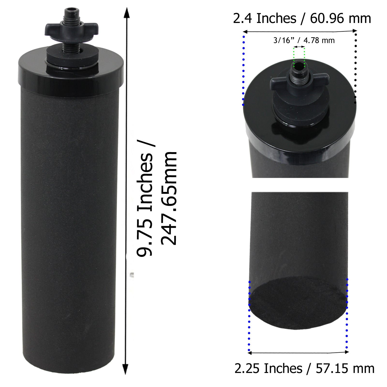 Water Filter Element for Berkey Purification System Cartridge Filters Black x 6
