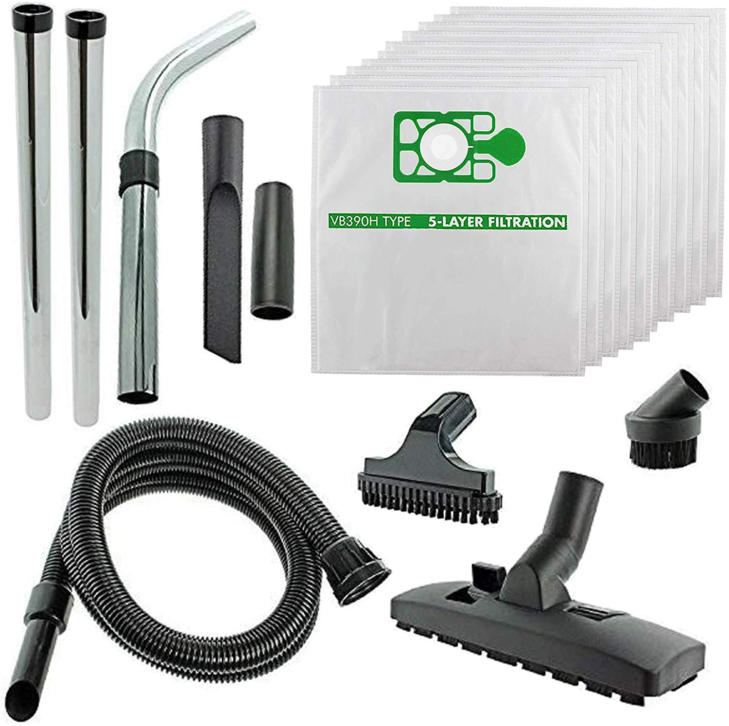SPARES2GO Complete 2.5m Spare Parts Tool Kit + 10 Dust Bags for Numatic Henry Hetty James Vacuum Cleaner