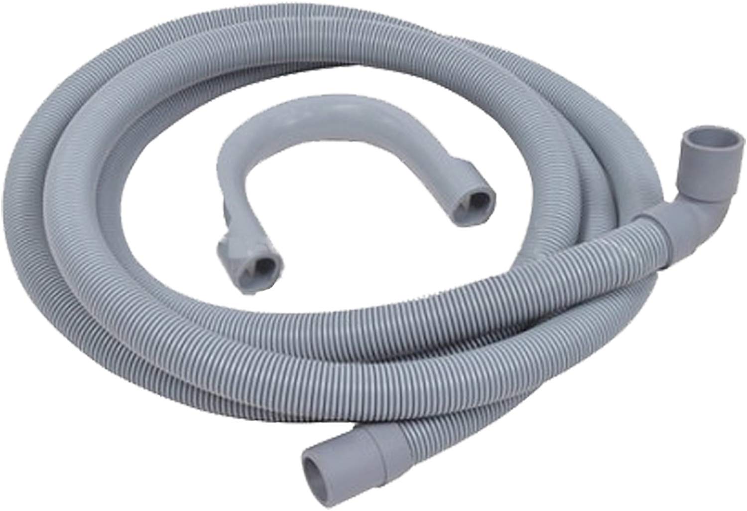 Universal Drain Hose with Right Angle End for Washing Machines & Dishwashers (2.5m, 19mm / 21mm)