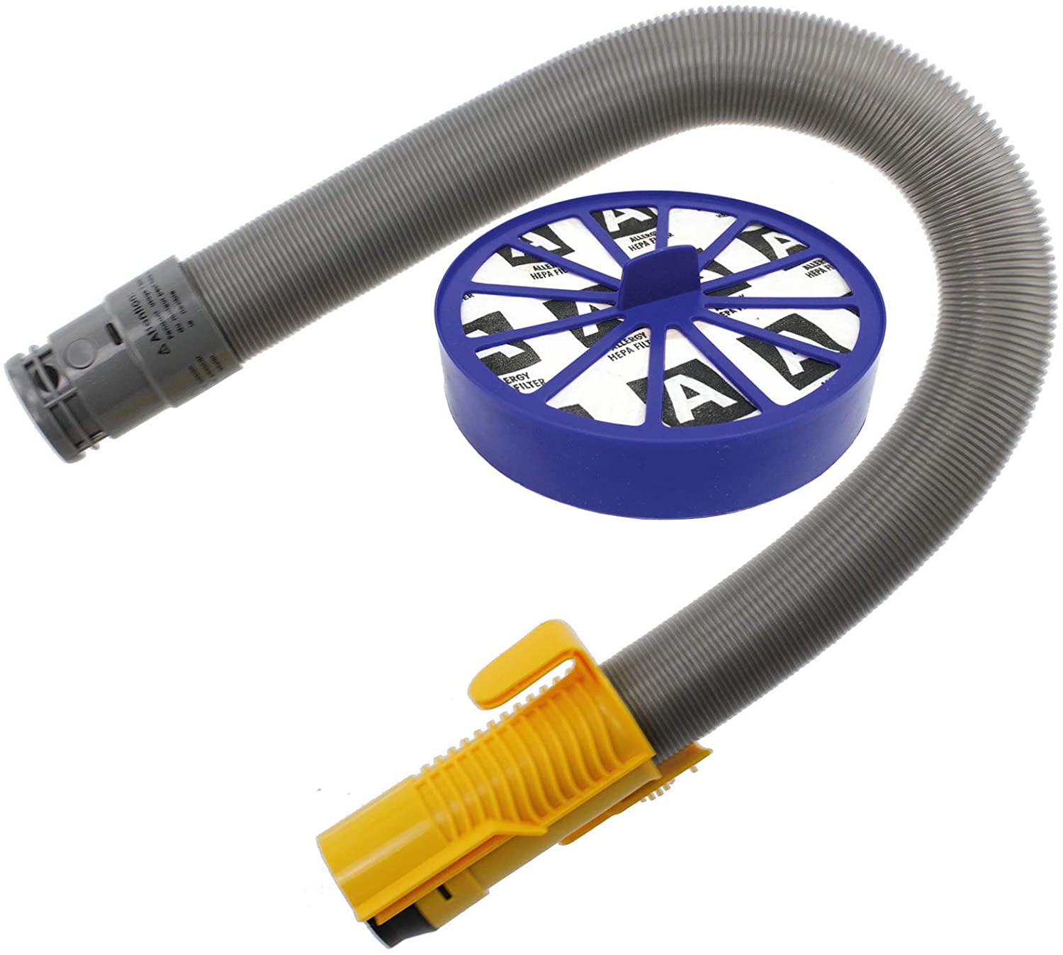 Yellow Stretch Hoover Hose & HEPA Post Filter for DYSON DC07 Vacuum Cleaner