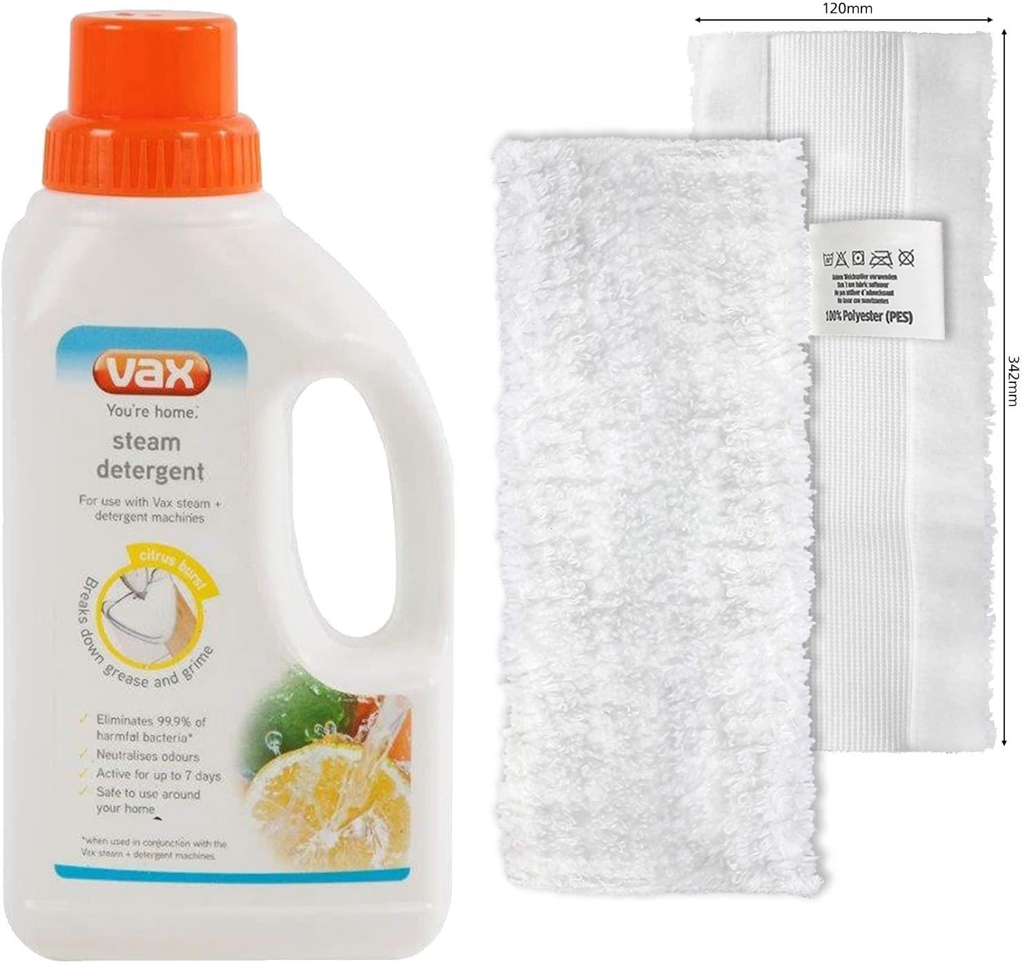 Floor Pads x 2 + 500ml Detergent for KARCHER Easyfix SC1 SC2 SC3 SC4 SC5 Series Steam Cleaner