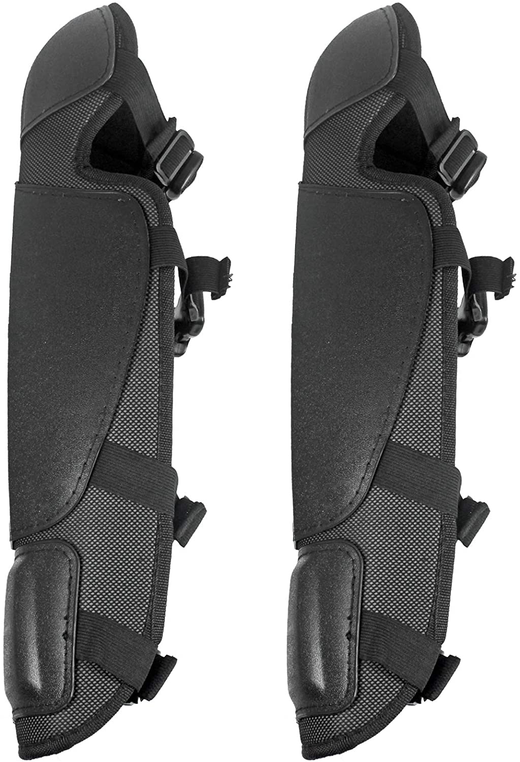 Knee & Shin Guards for Grass Brushcutter / Rotavator (One Size, Black, 2 Pairs)