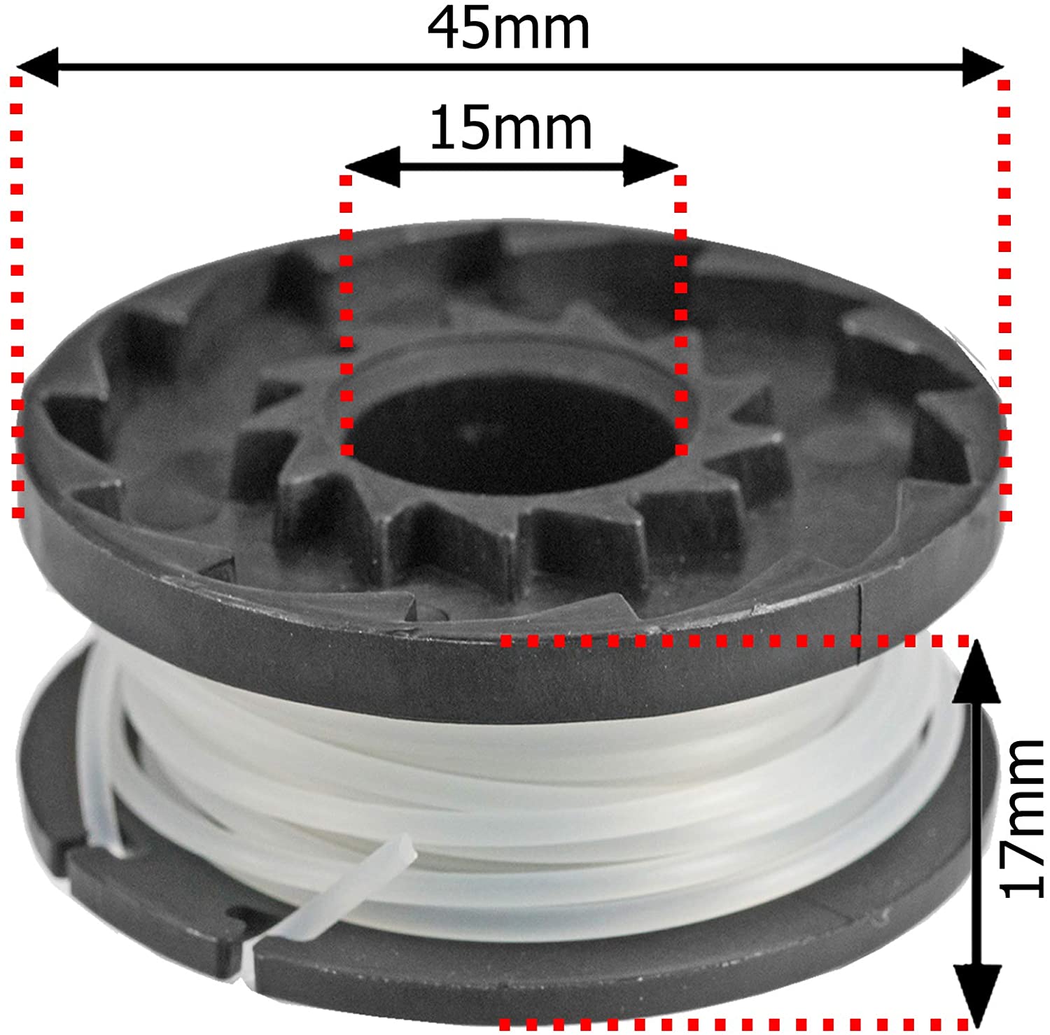 4m Spool & Line for QUALCAST N0F-GT-250/18-E GTLi18 Strimmer Trimmer (Pack of 2)