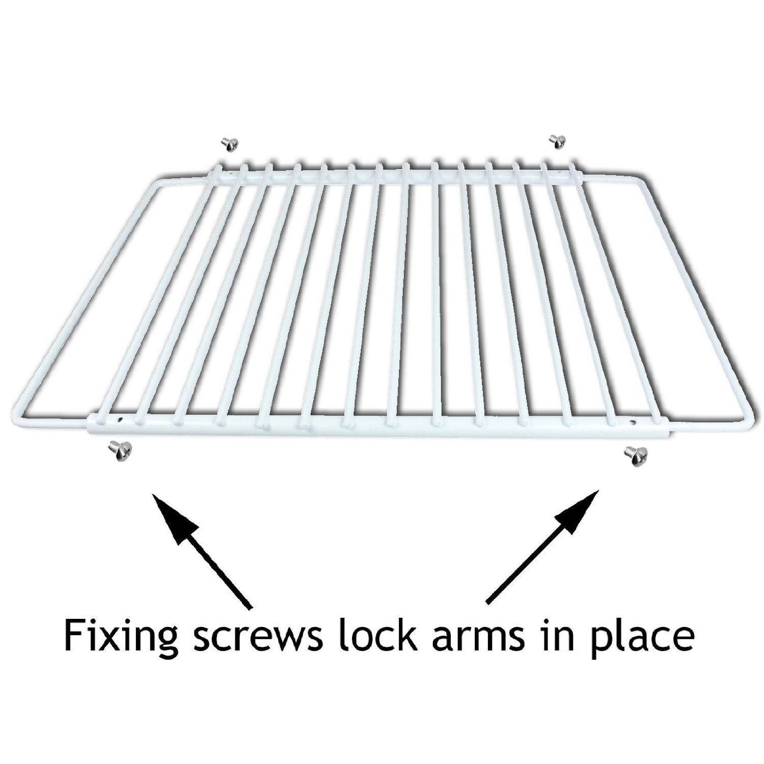 Fridge Shelf for BEKO White Plastic Coated Adjustable Freezer Rack Extendable Arms (Pack of 2)