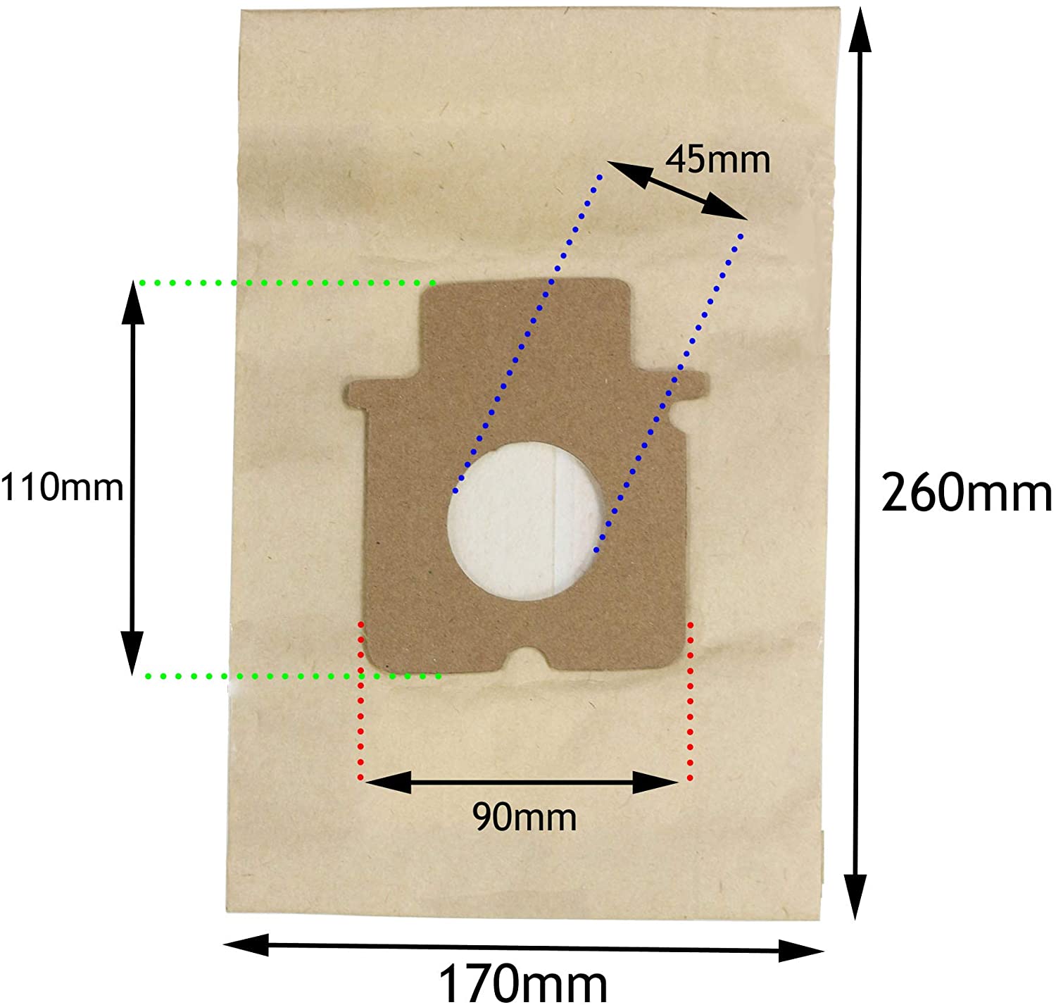 Dust Bags for Panasonic Vacuum Cleaner MC-E (Pack of 5 + 5 Fresheners)