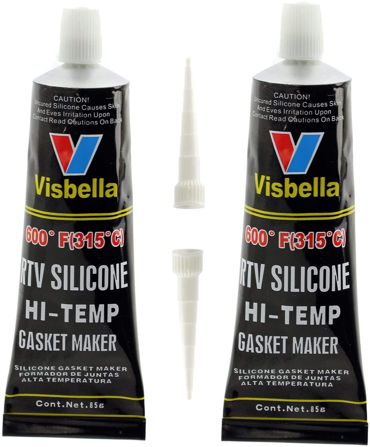 Visbella Silicone Engine Repair Gasket Seal Maker High Temperature Heat Resistant from -80ºF to 600ºF (Black, Pack of 2)