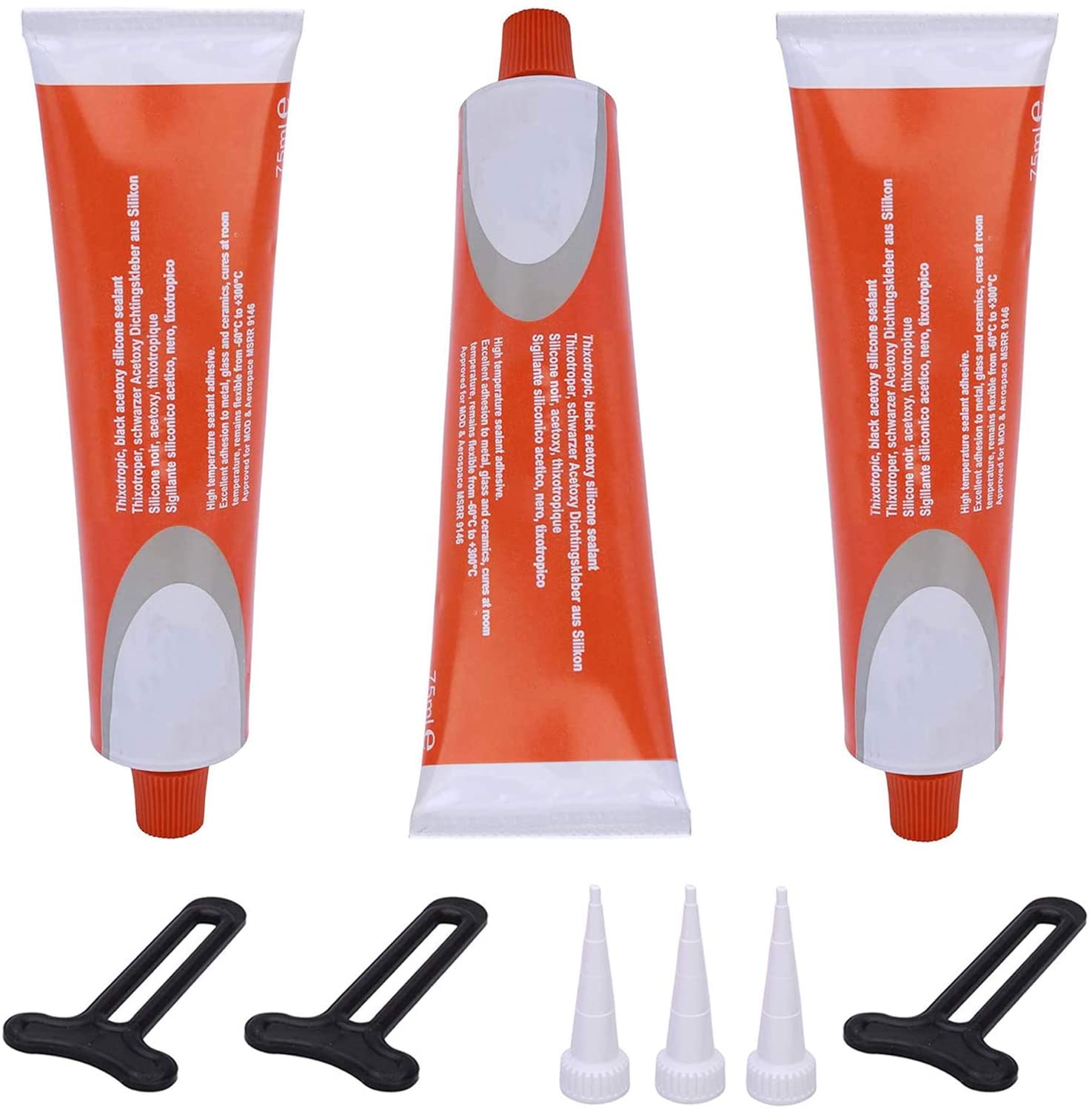 Silcoset 158 Oven Door Adhesive Silicone High Temperature Resistant Glue 75ml (Pack of 3)