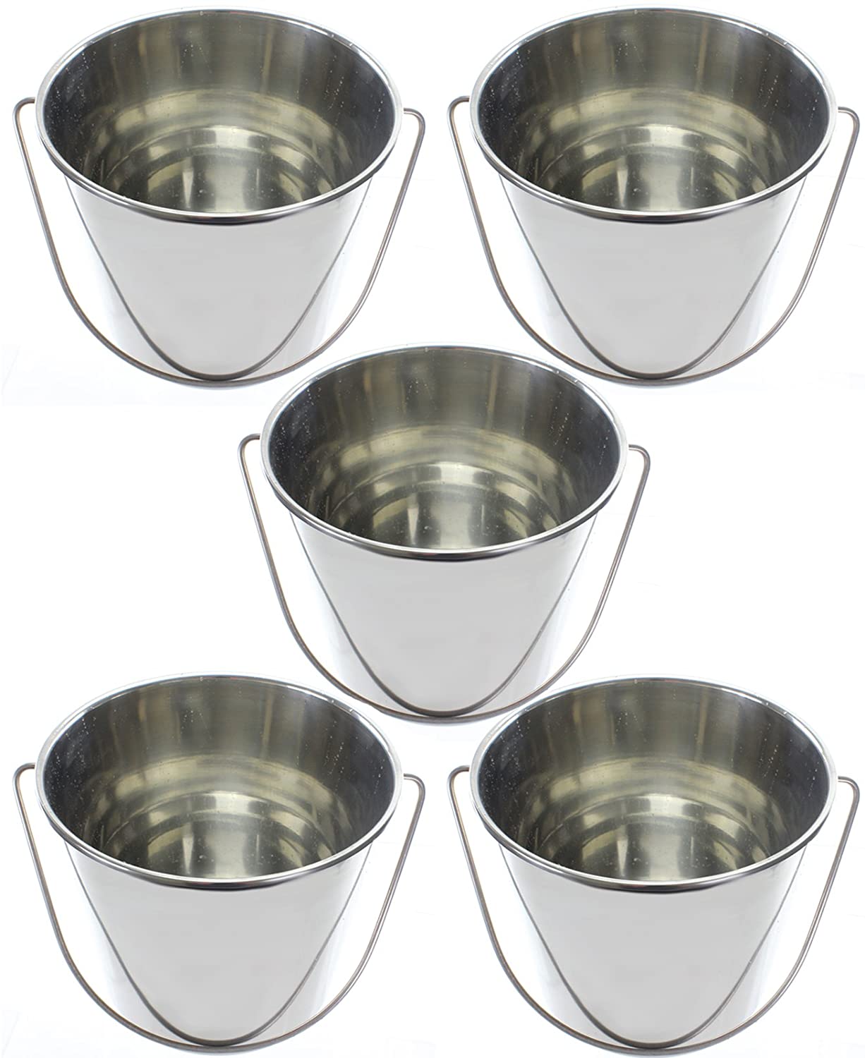 Stainless Steel Bucket, Pack of 5 Buckets