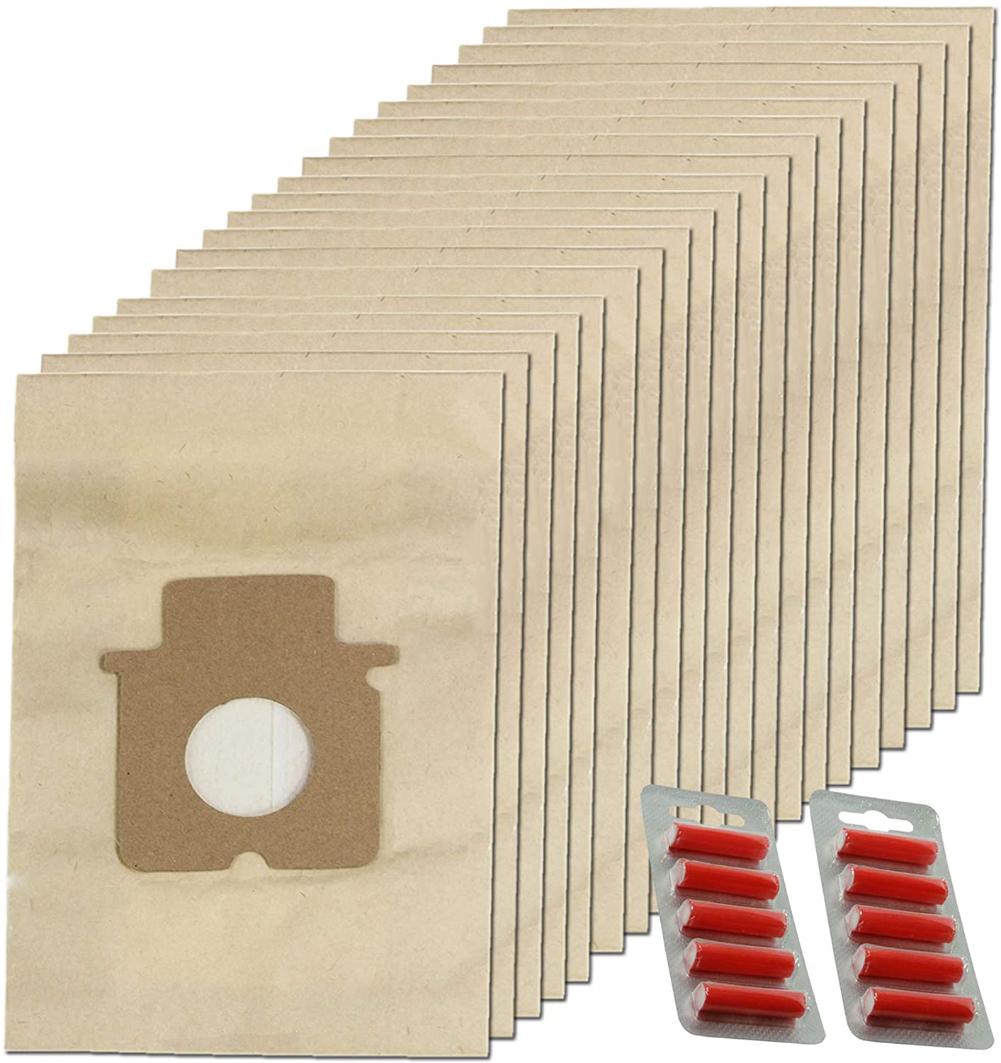 Dust Bags for Panasonic Vacuum Cleaner MC-E (Pack of 20 + 10 Fresheners)