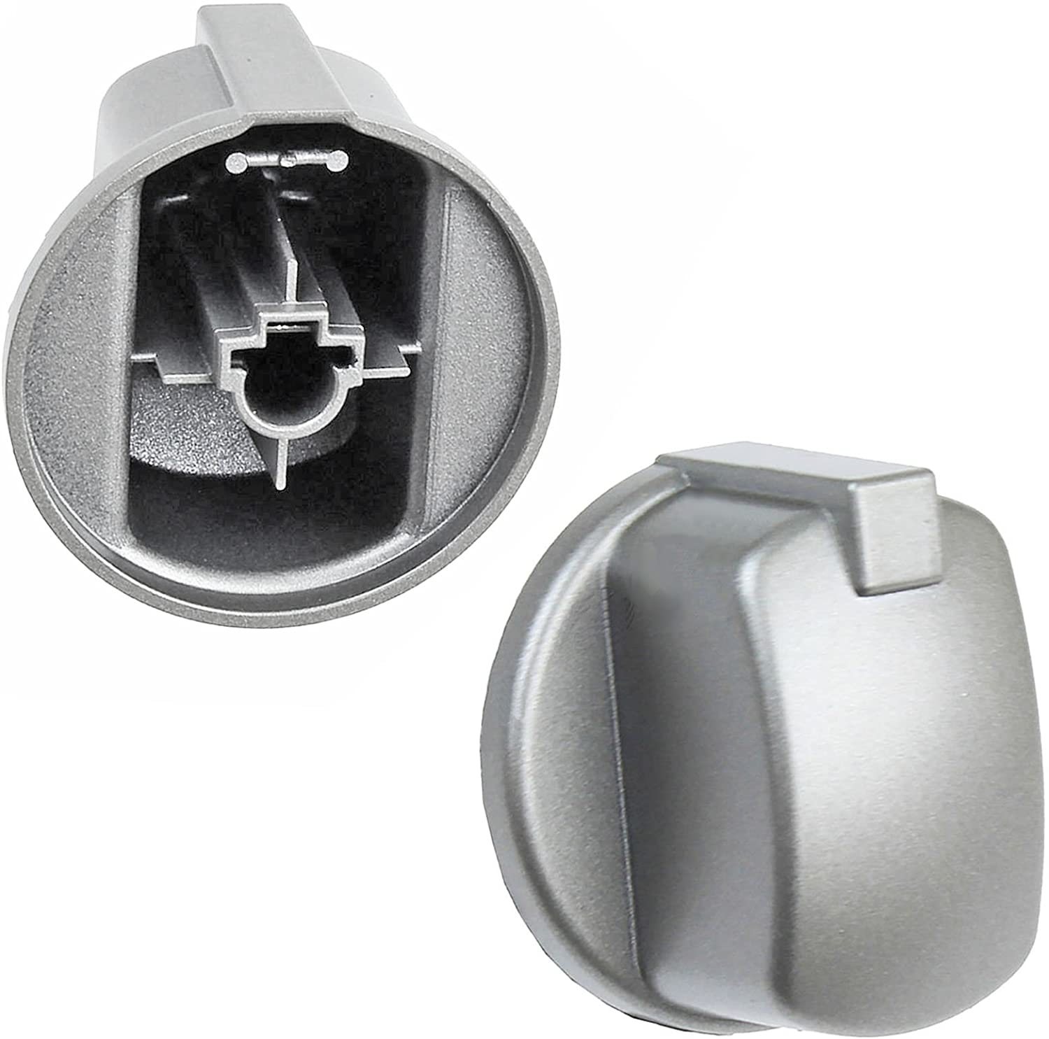 Control Knob Switch Button for INDESIT FIM Cooker Oven Pack of 2 (Silver/INOX)