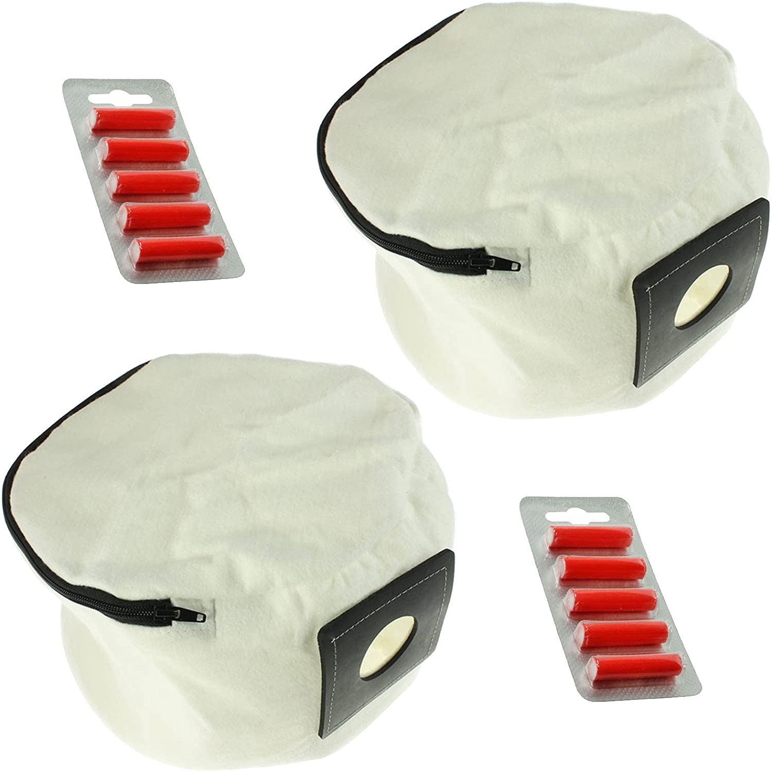 Reusable Zip Up Cloth Bag for Numatic Henry Hetty Vacuum Cleaner (Pack of 2) + Fresheners