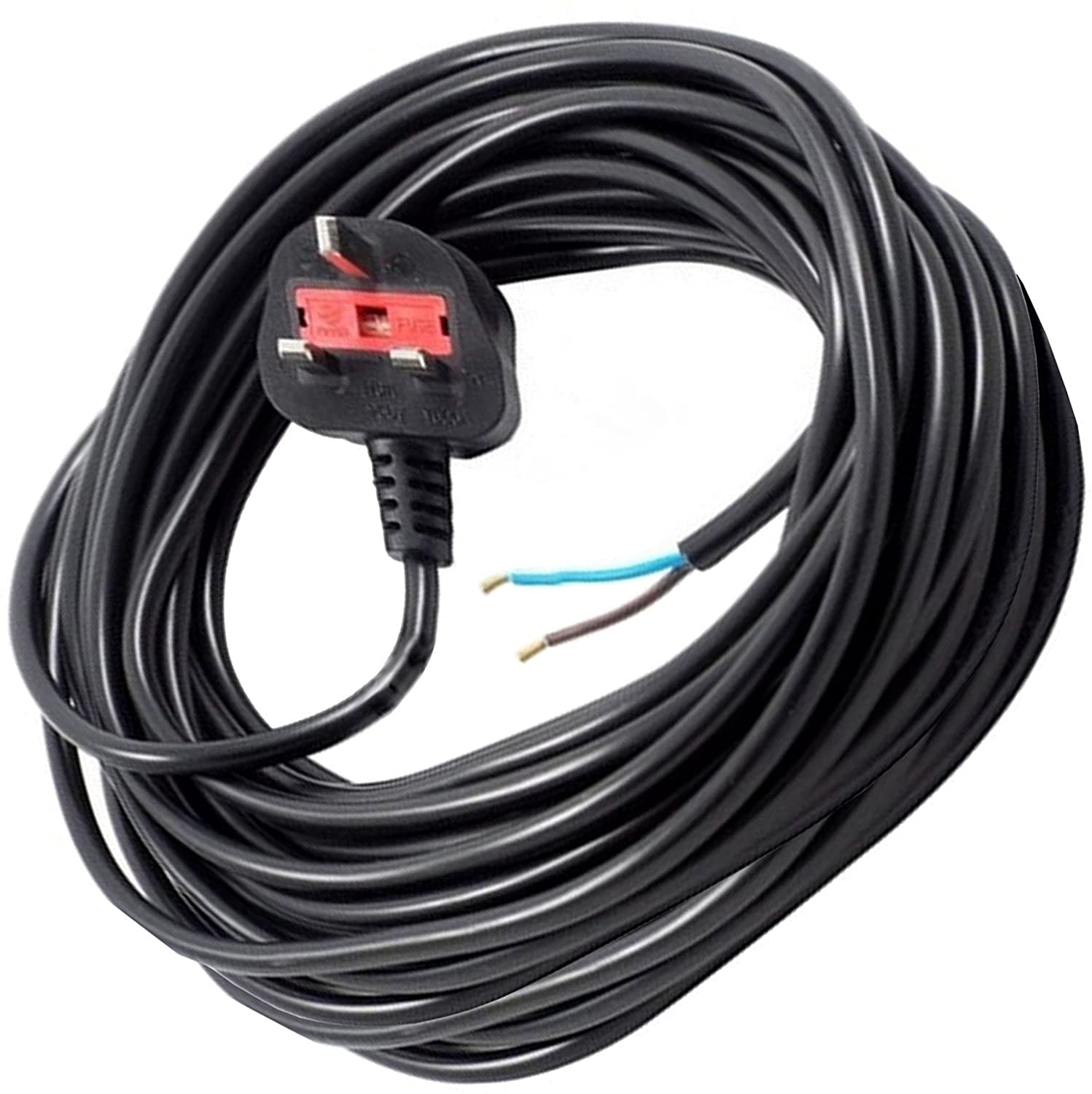 XL Extra Long 12M Metre Black Cable Mains Power Lead for Spear & Jackson Lawnmower & Garden Strimmer (UK Plug)