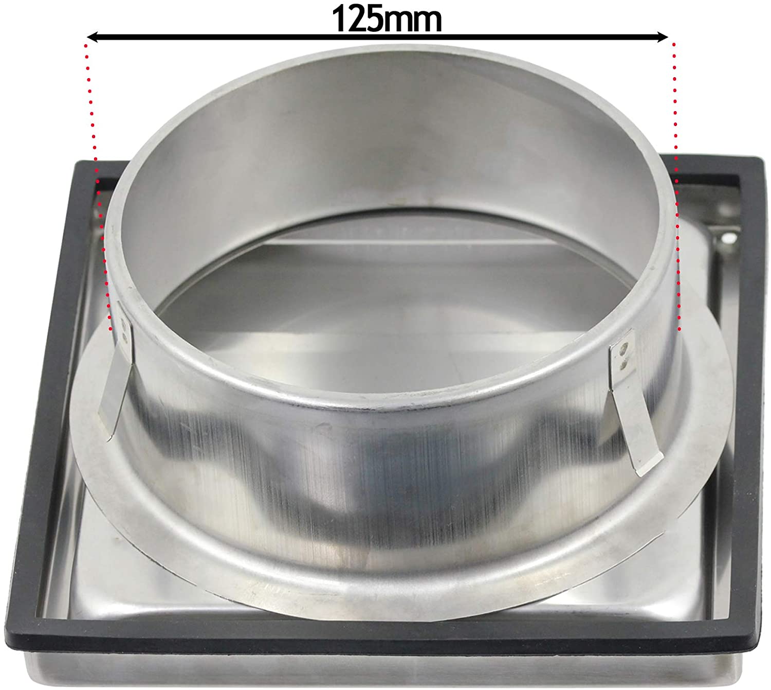 UNIVERSAL Square Exterior Wall Outlet Kit with Gravity Flaps & Extension Hose for Vented Tumble Dryer Air Conditioning Cooker Hood (5" x 3m, Stainless Steel)