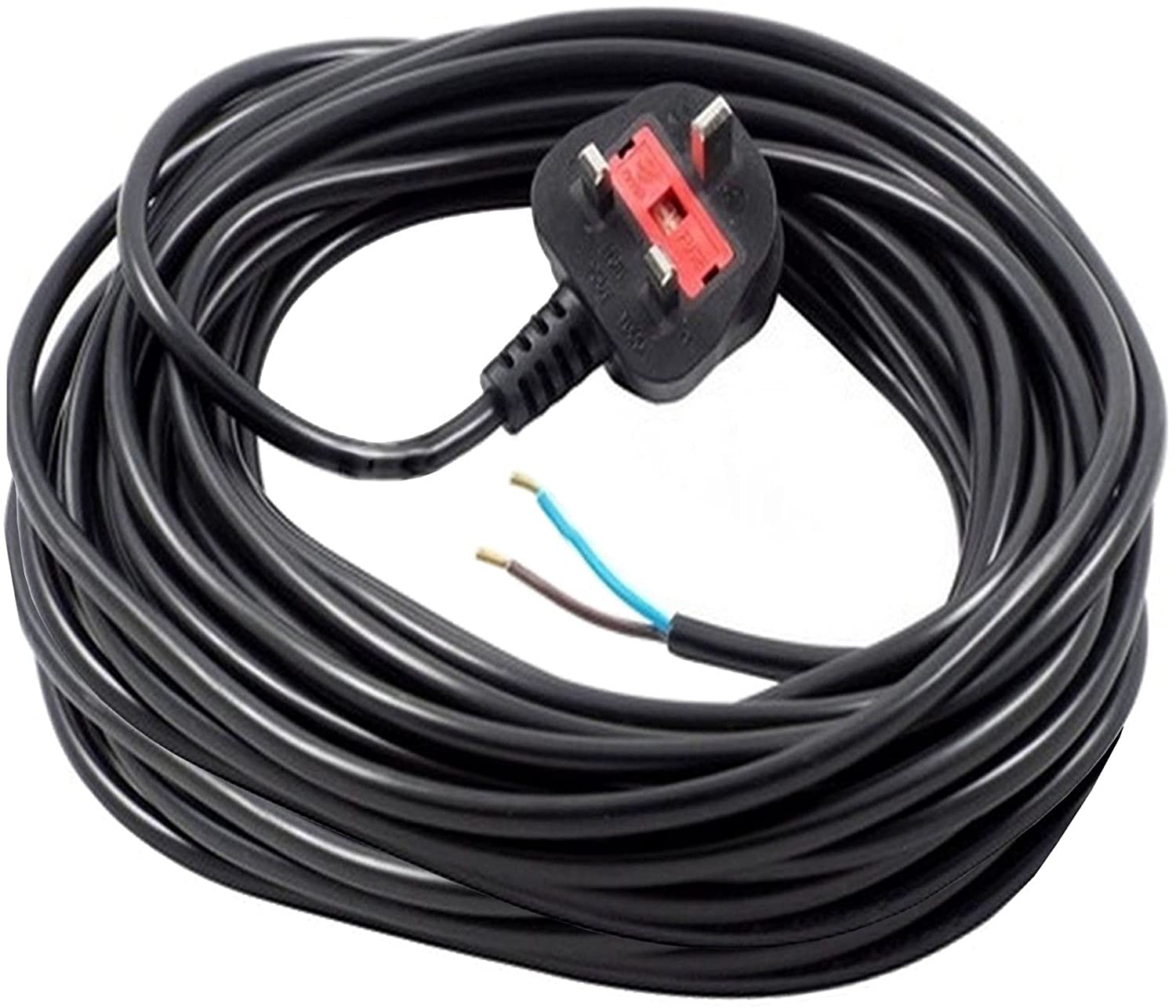 XL Extra Long 12M Metre Black Cable Mains Power Lead for Spear & Jackson Lawnmower & Garden Strimmer (UK Plug)