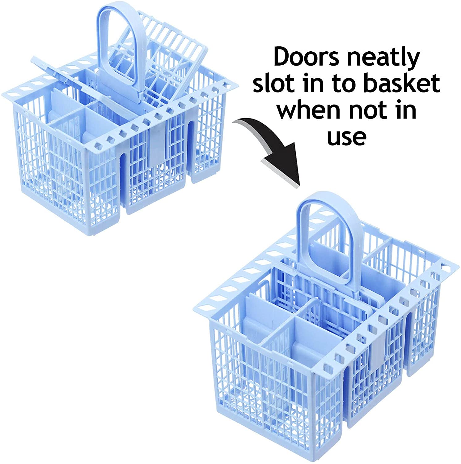 SPARES2GO Cutlery Basket compatible with Hotpoint Dishwasher (Blue, 220 x 208 x 160mm)