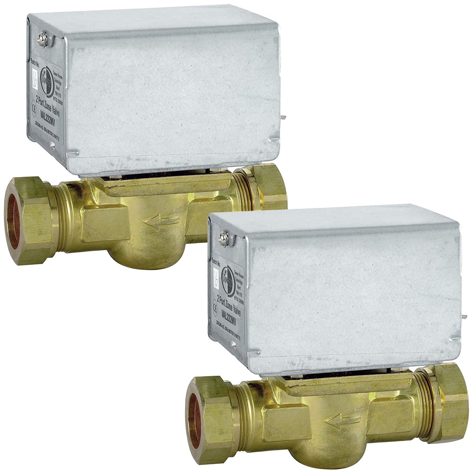 Motorised 2 Port Inline Zone Valve for HONEYWELL V4043 Central Heating Boiler Systems 22mm (Pack of 2)