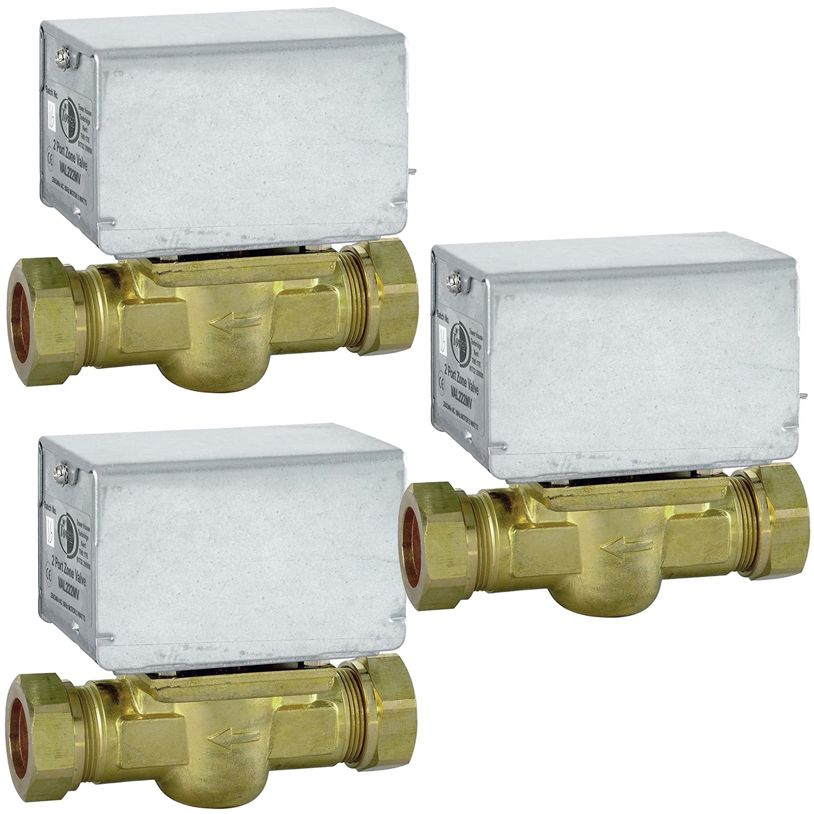 Motorised 2 Port Inline Zone Valve for HONEYWELL V4043 Central Heating Boiler Systems 22mm (Pack of 3)