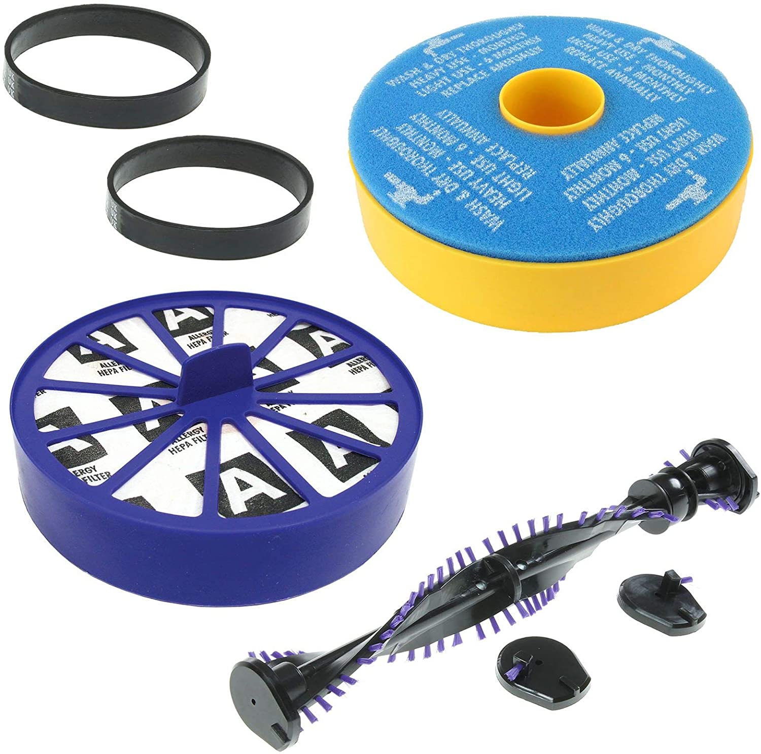 Filters Set + Clutched Brush Bar + Belts for Dyson DC07 Vacuum Allergy Washable Pre & Post Motor HEPA Filter