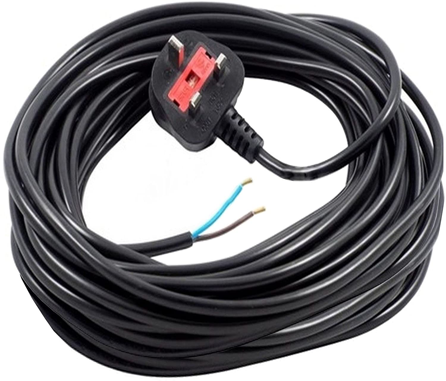 XL Extra Long 12M Metre Black Cable Mains Power Lead for Hoover Vacuum Cleaner (UK Plug)