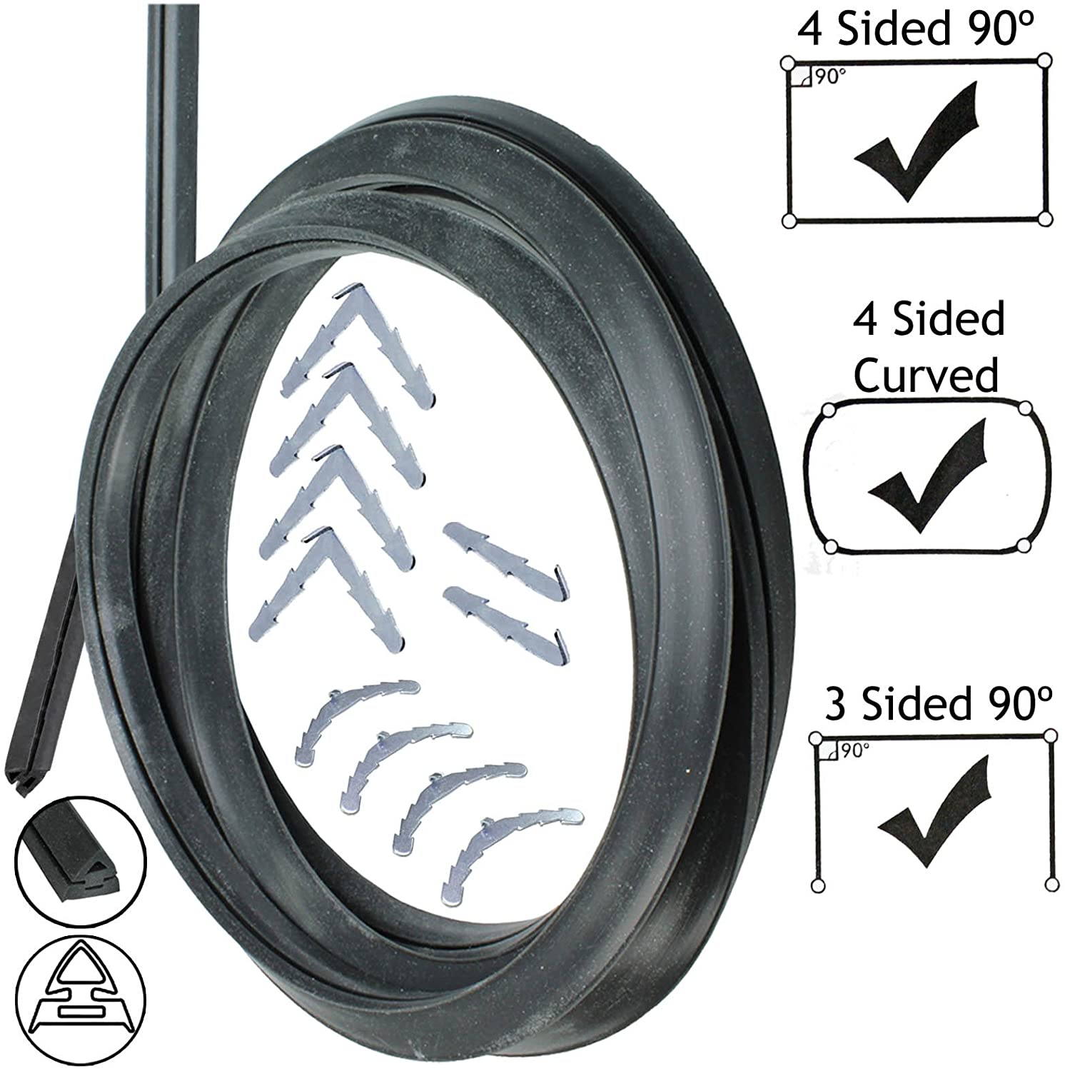 3m Cut to Size Door Seal for Prestige 3 or 4 Sided Oven Cooker (Rounded or 90º Clips)