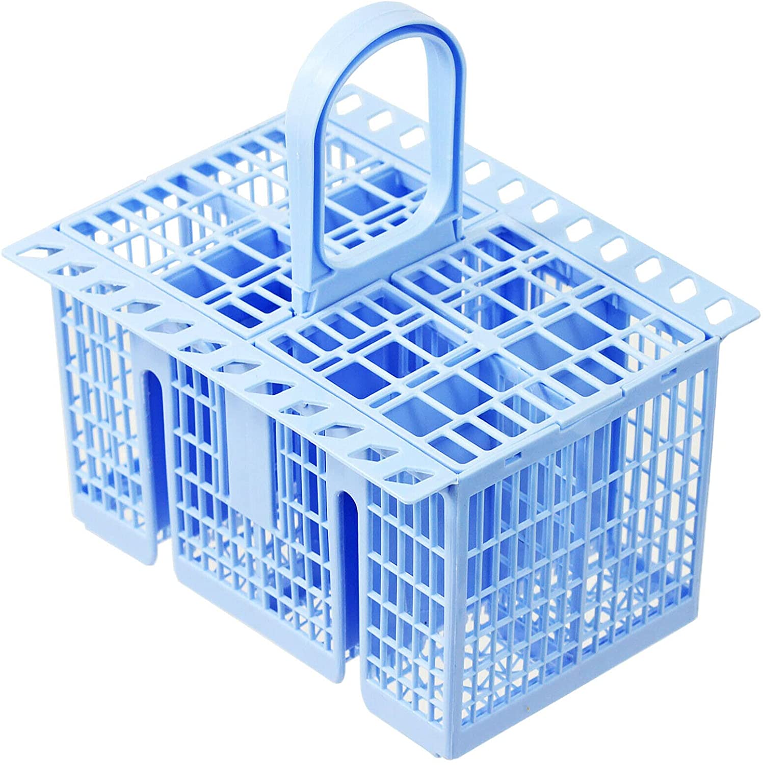 SPARES2GO Cutlery Basket compatible with Logik Dishwasher (Blue, 220 x 208 x 160mm)