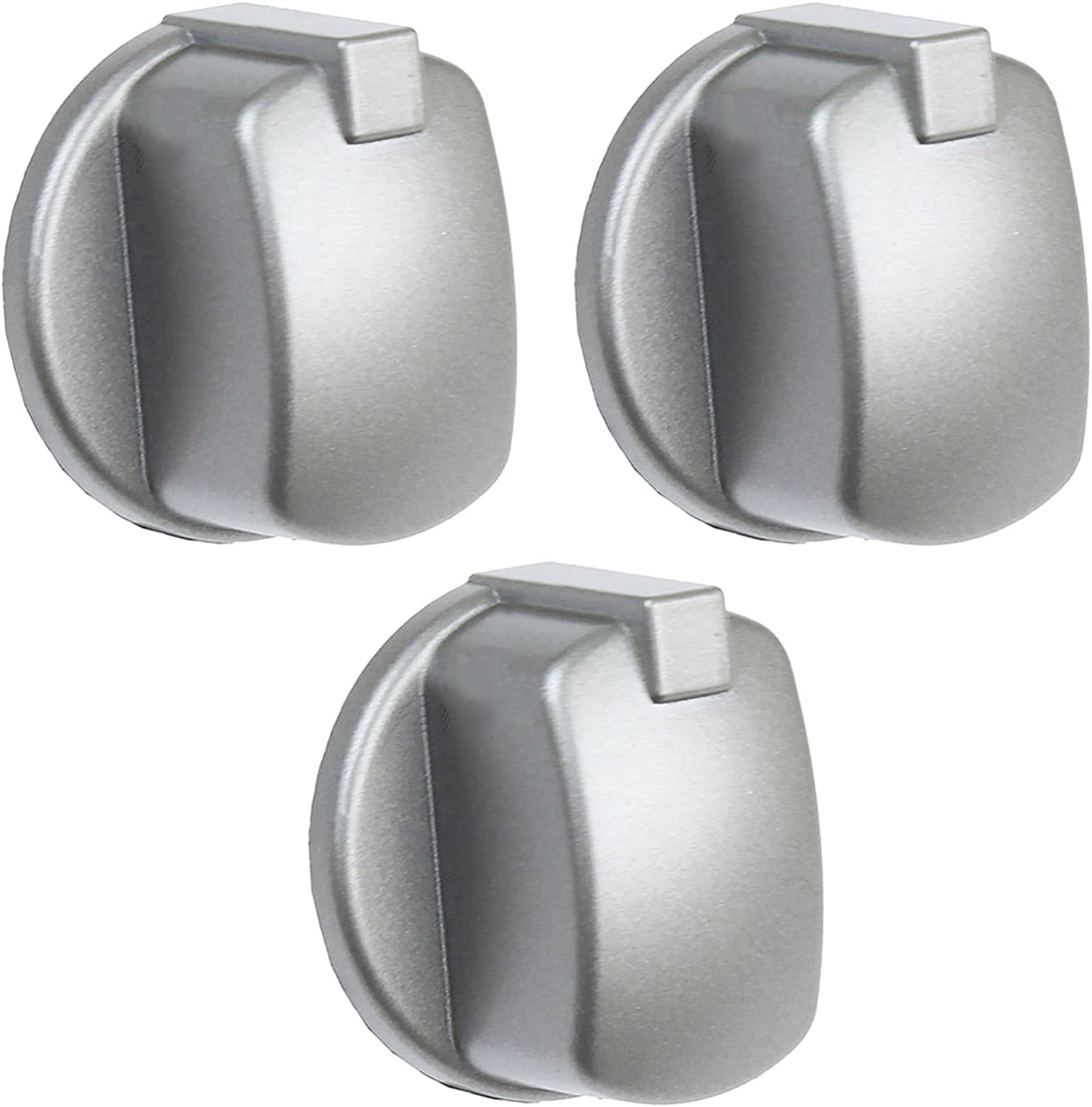 Control Knob Switch Button for INDESIT FIM Cooker Oven Pack of 3 (Silver/INOX)
