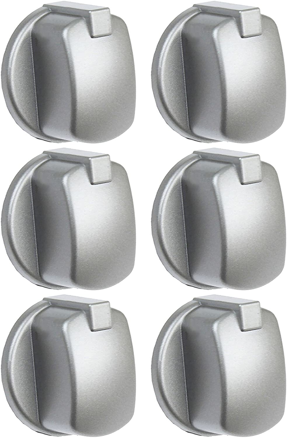 Control Knob Switch Button for HOTPOINT CIM53KCAIXGB Cooker Oven Pack of 6 (Silver/INOX)