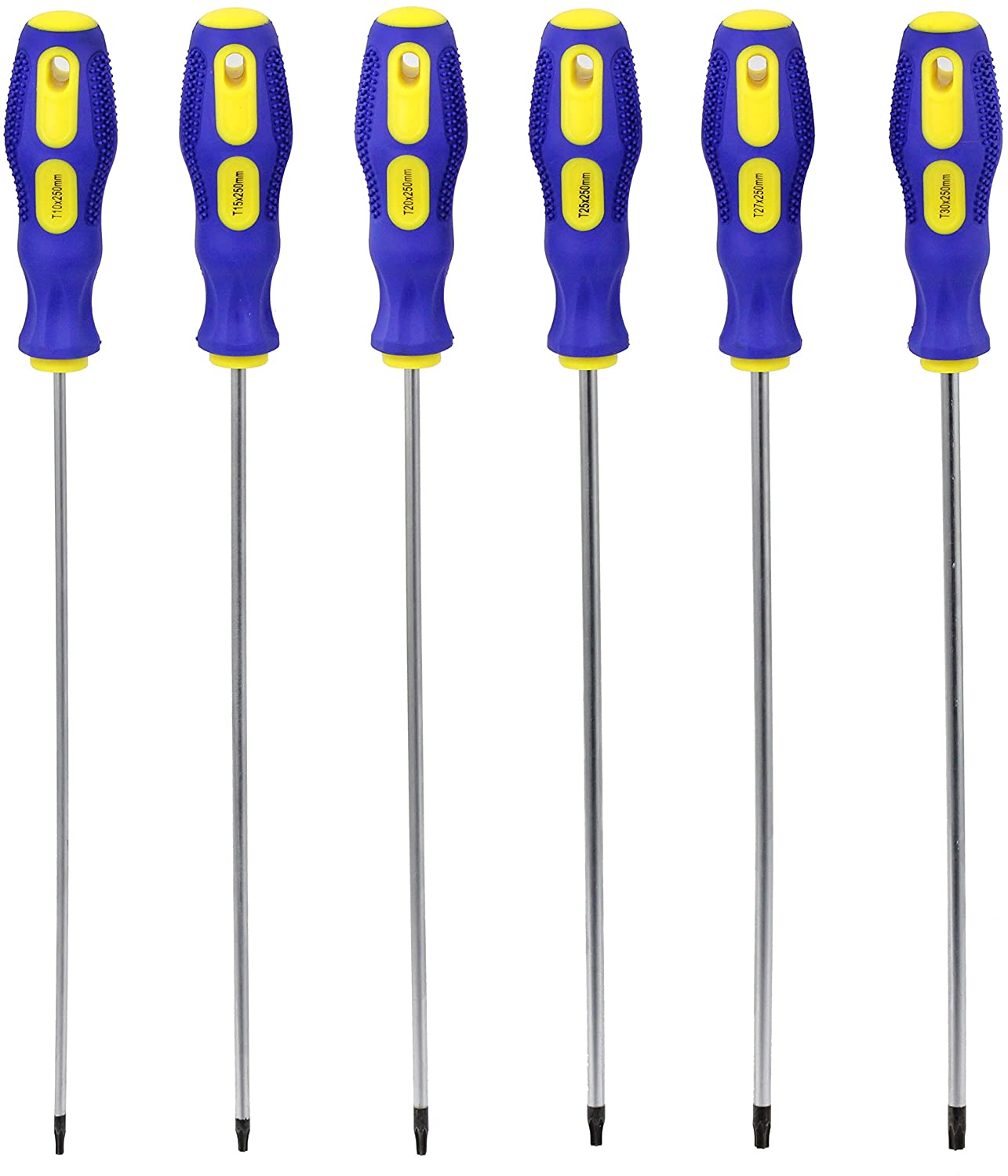 Screwdriver Set Extra Long Reach CRV Magnetic Tip Star Torx, Phillips + Flat Headed (9 Piece 360mm)