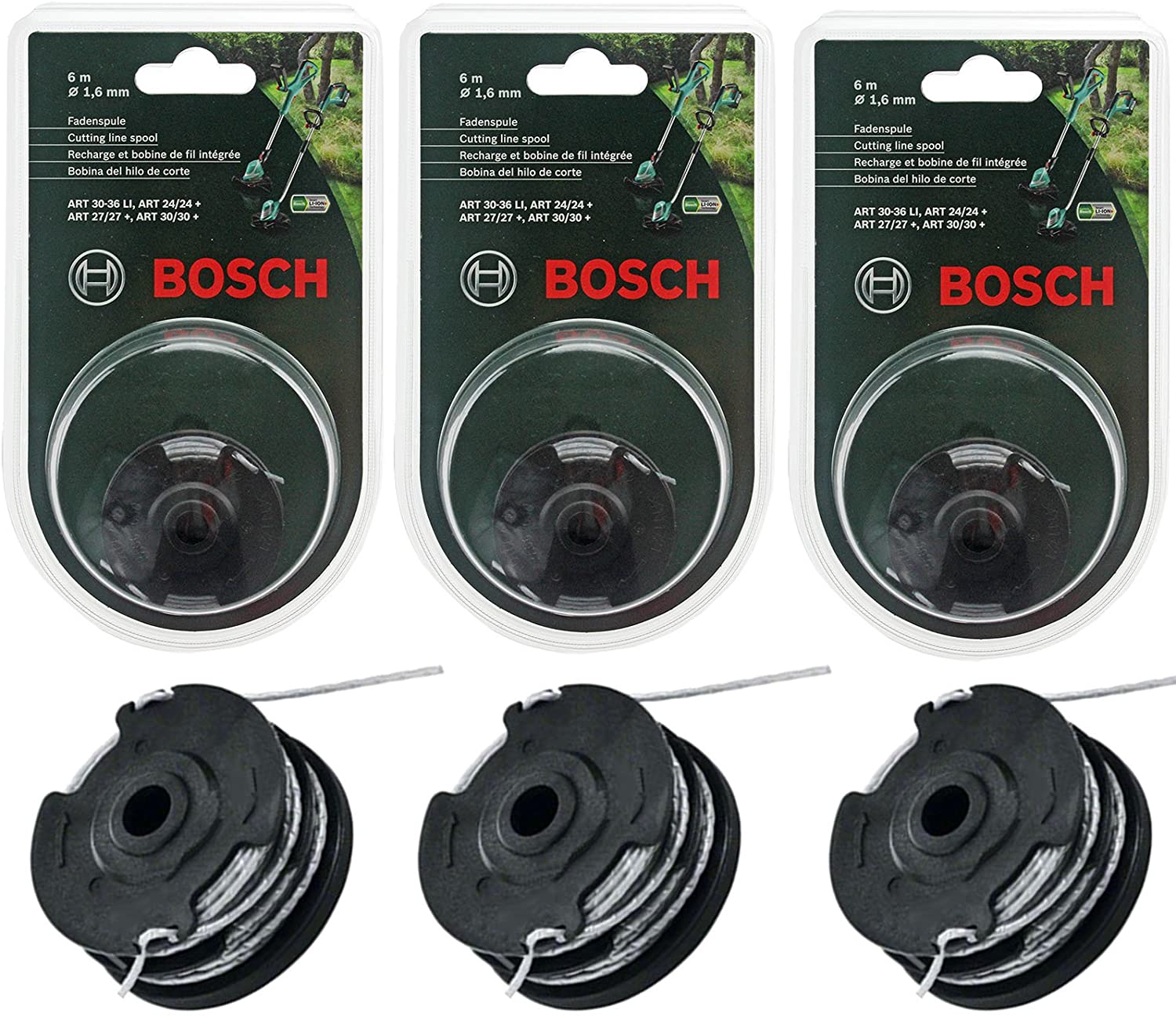 Bosch ART 24 27 30 30-36 LI Genuine Strimmer Trimmer Cutting Line Spool Feed 18m 1.6mm - F016800351