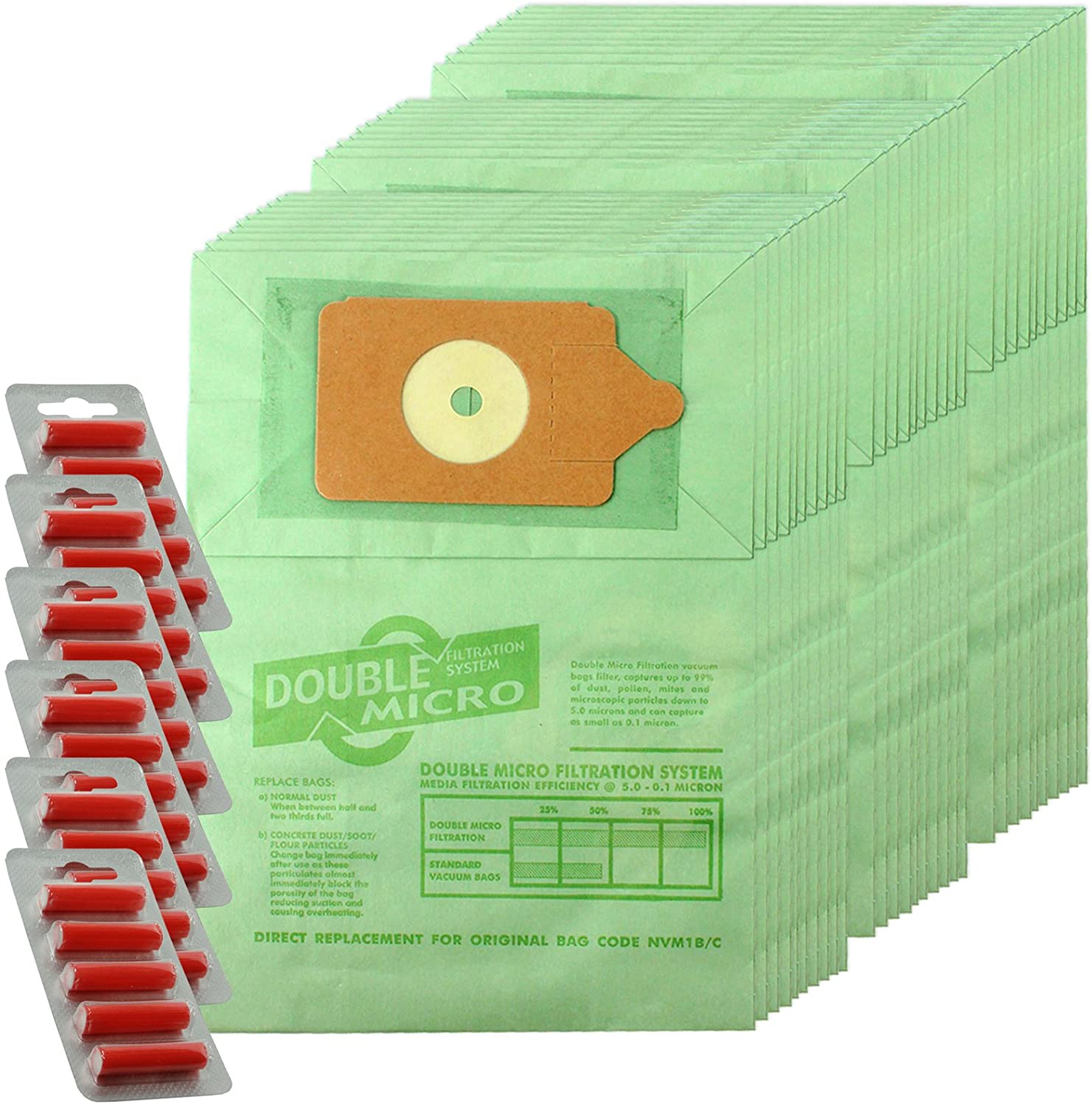 Paper Dust Bags for Numatic James JVP180 JVP180A JVC200 Vacuum Cleaner (Pack of 30 + 30 Fresheners)