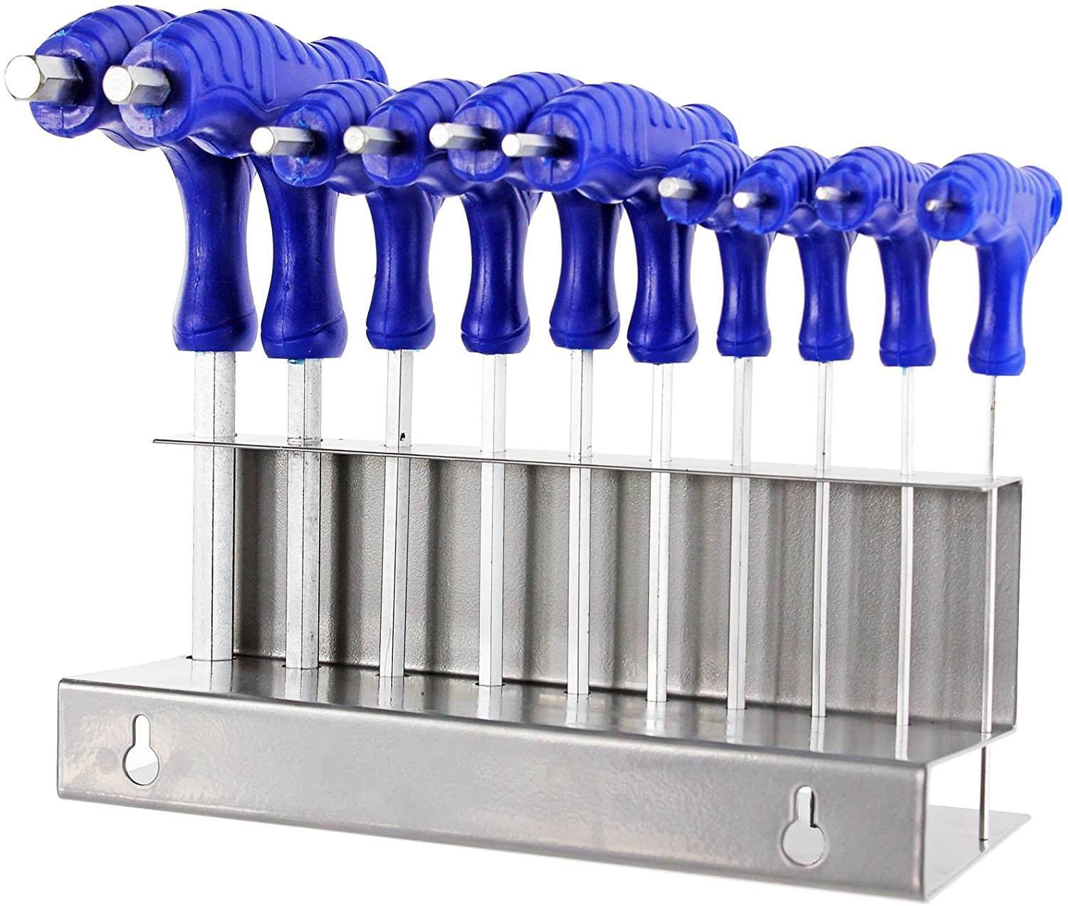 10 Piece T Handle Metric Hex Allen Key CR-V Screwdriver Set + Stand