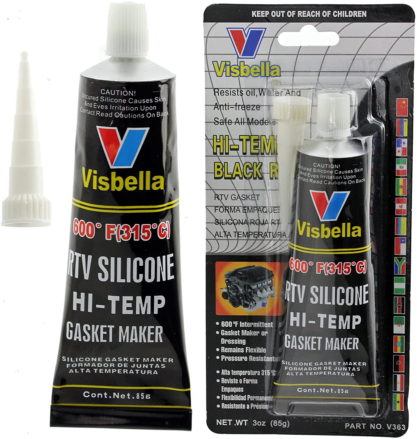 Oven Glass Door Glue Seal High Temperature Hi Temp Resistant Silicone -80ºF to 600ºF (Pack of 2)