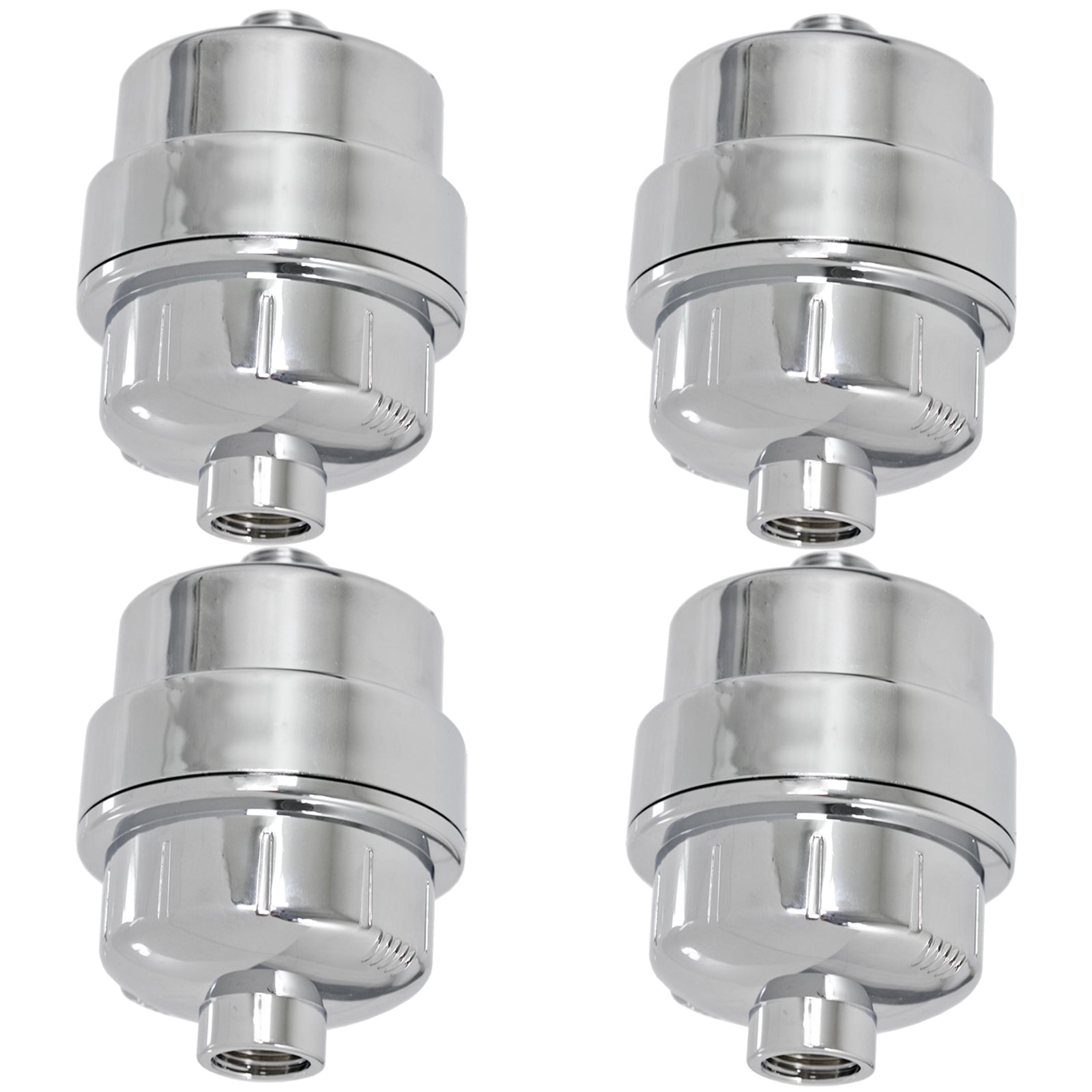 UNIVERSAL Shower Head Filter Chrome Steel Effect Hard Water Purifier Softener (Pack of 4)