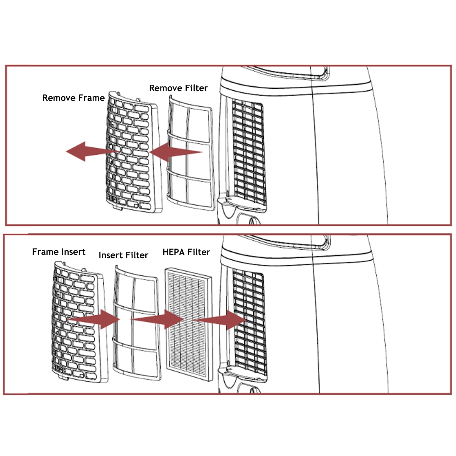 HEPA Filter for MEACO Dehumidifier 20L 20LE Low Energy Platinum 3 x Filters
