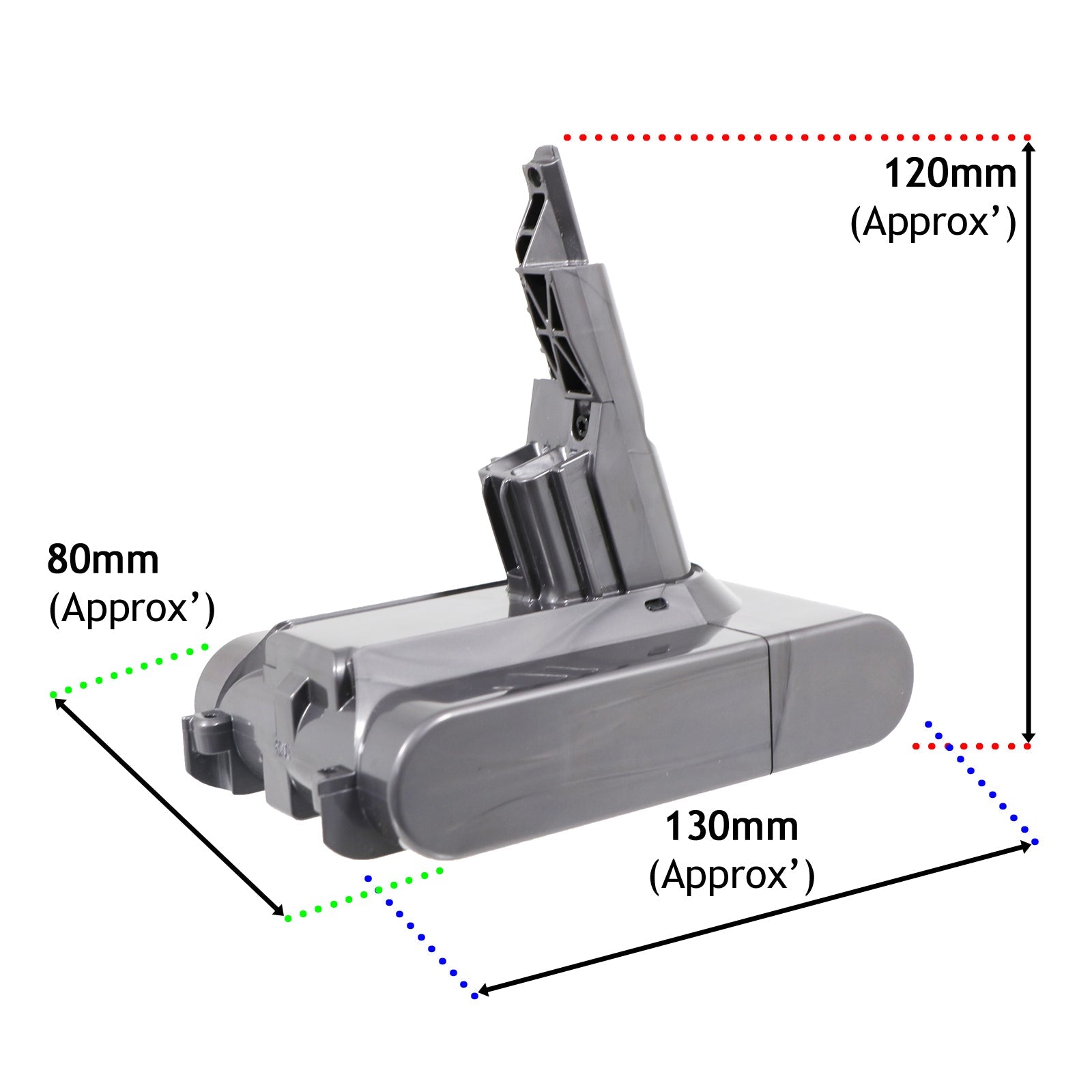Height: 120mm (Approx'), Width: 80mm (Approx'), Depth: 130mm (Approx')