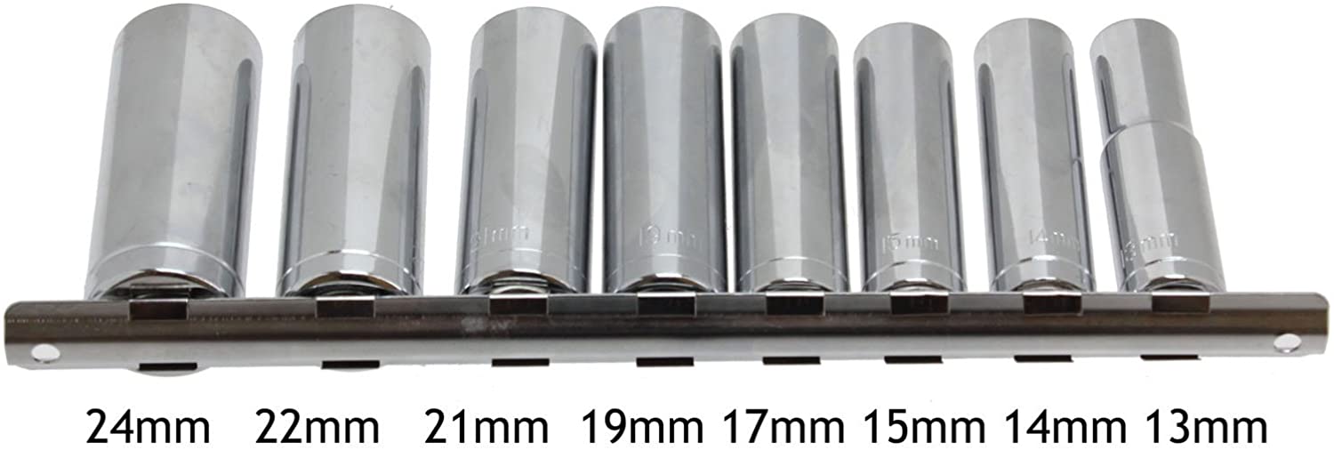 Extendable Wheel Nut Socket Wrench Power Bar 17mm 19mm, 18" Tyre Iron & Socket Set