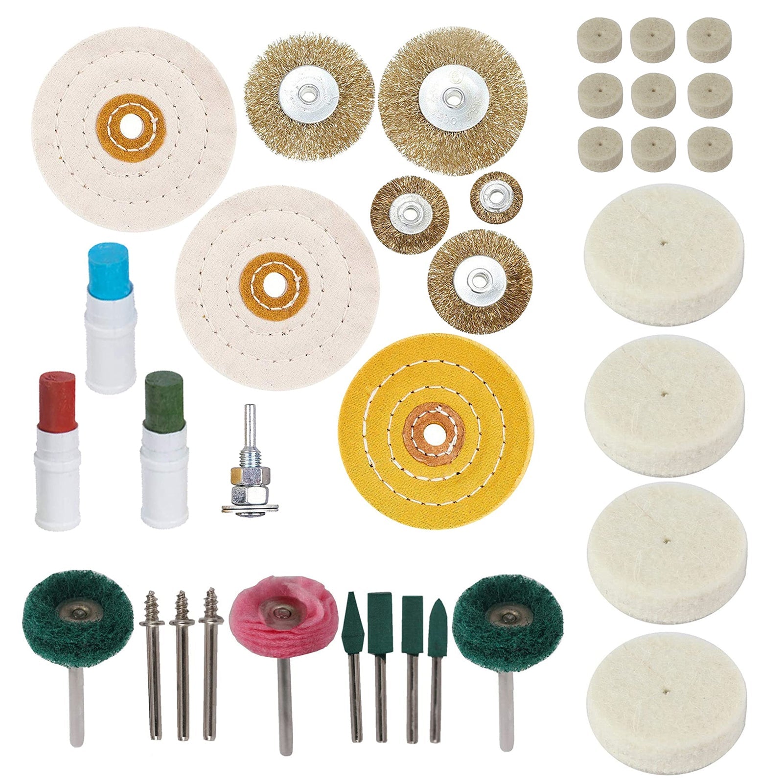 Metal Cleaning Polishing Buffing Wheel & Compound Polish Kit & Rust for Drill