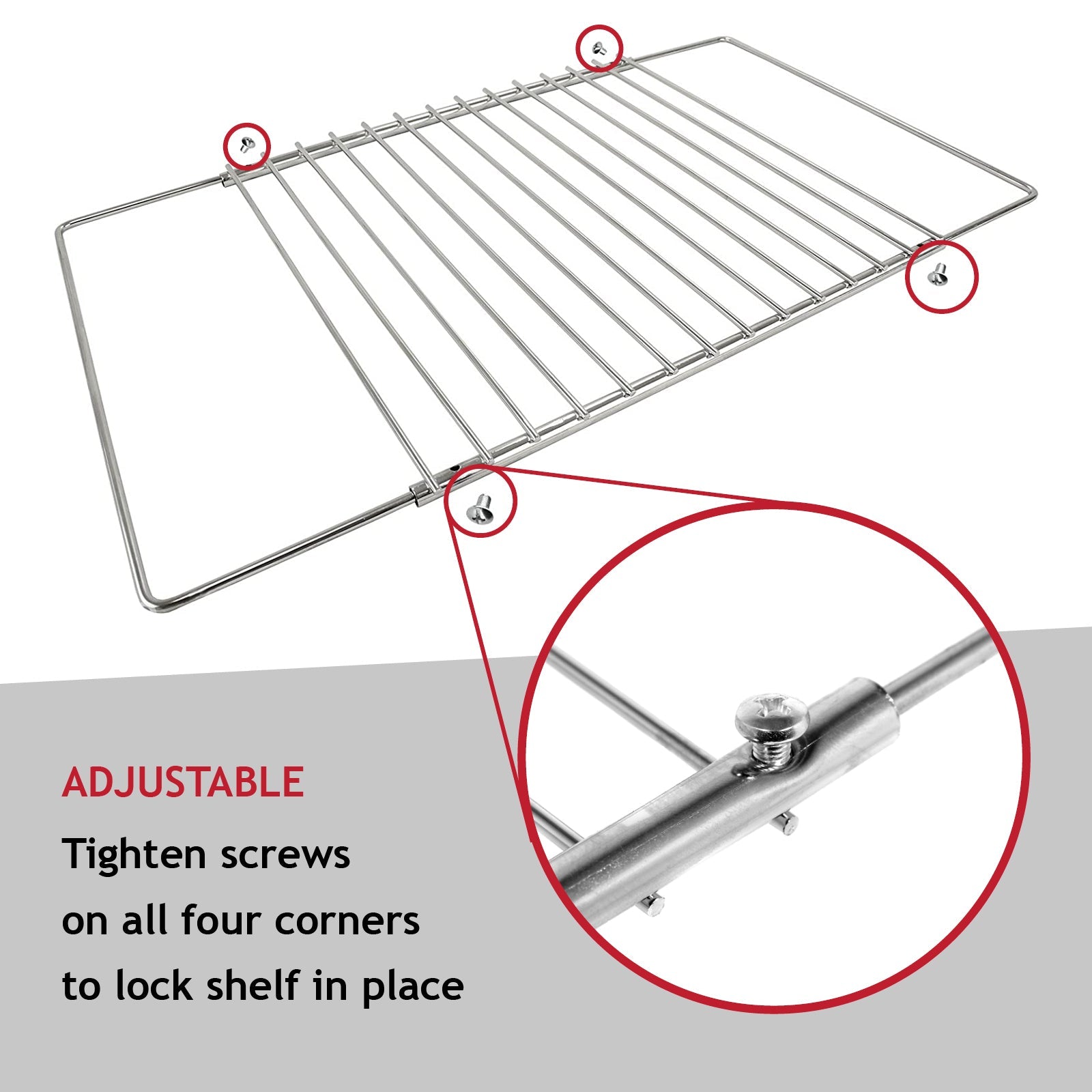 BBQ Adjustable Grill Shelf Rack Extendable Screw Fix Arms Barbecue Grid