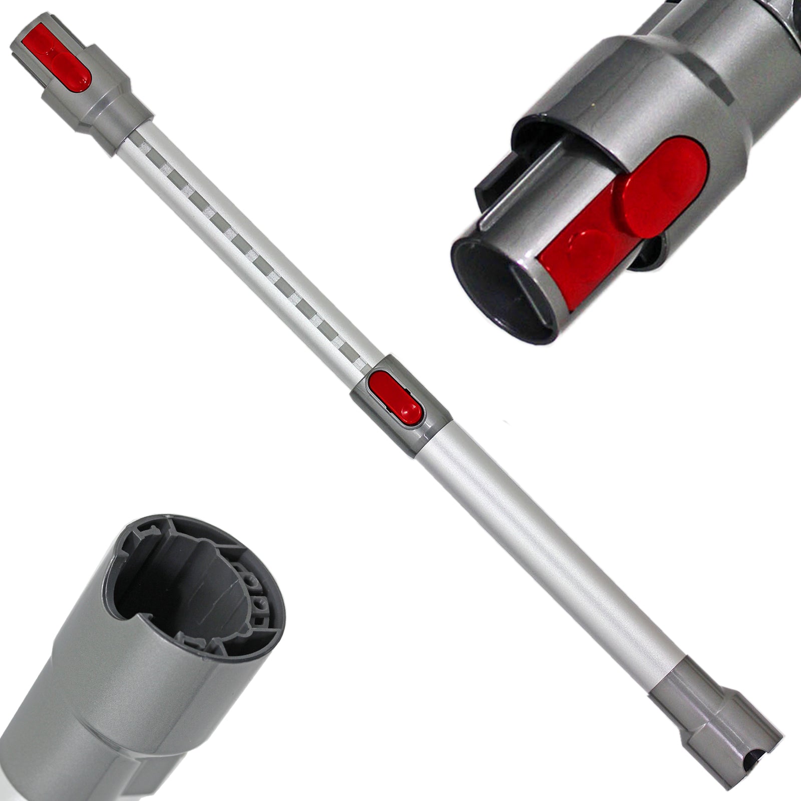 Adjustable Telescopic Rod Wand Pipe Tube for Dyson V8 SV10 Vacuum Cleaner (Aluminium Grey)