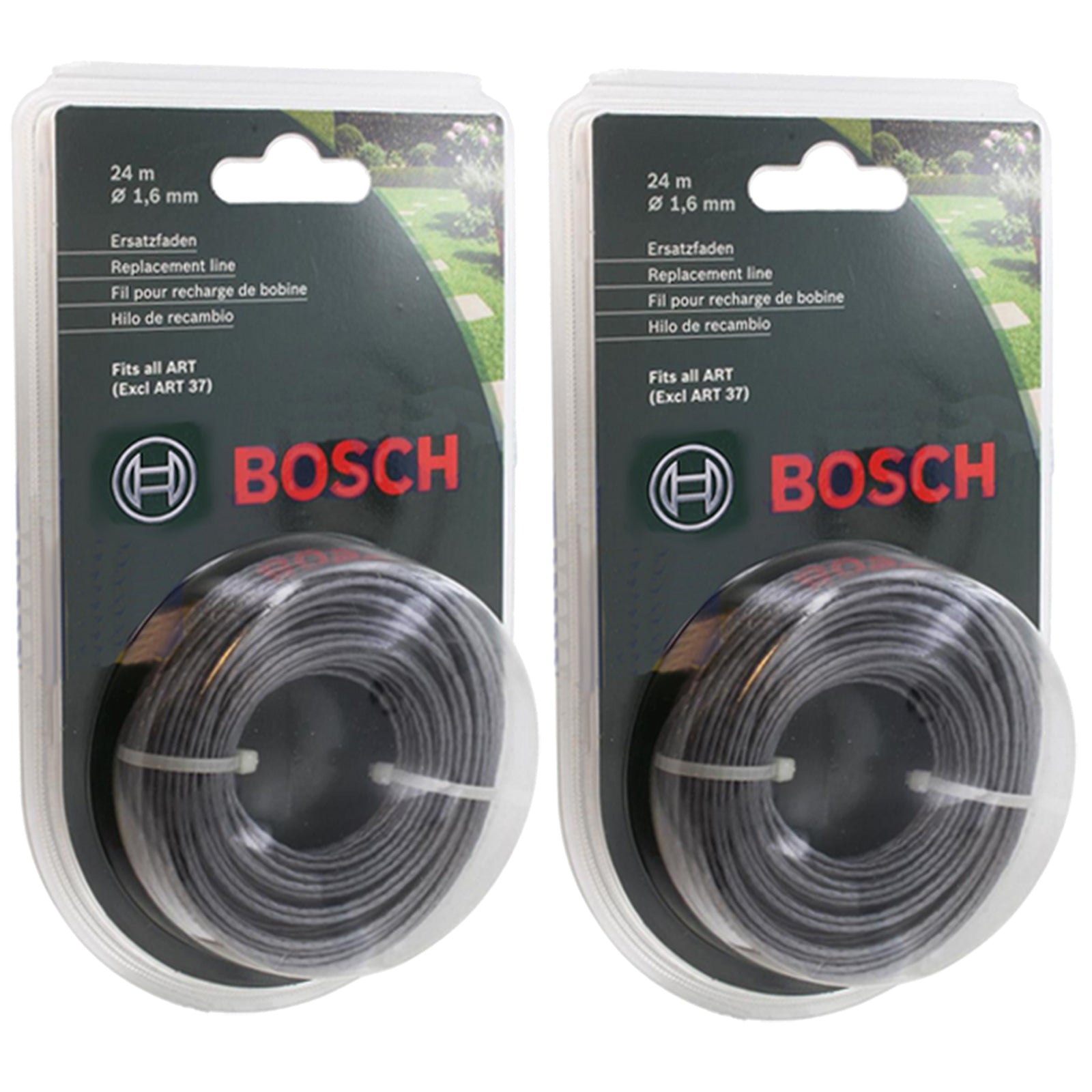 Bosch ART 23 24 26 27 30 36 Strimmer Trimmer Line Spool Feed 24m 1.65mm F016800462 (Pack of 2)