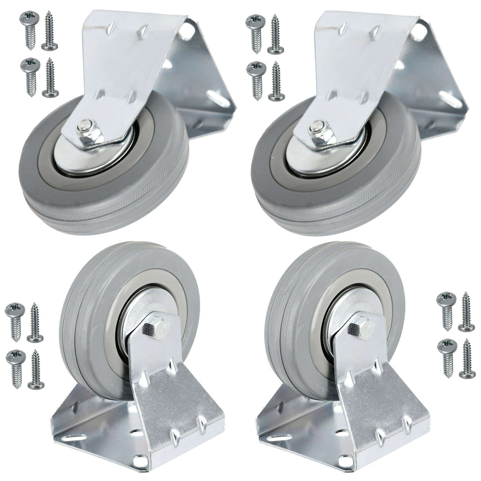Caster Wheels Fixed Plate 100mm Castor for Fruit Vending Machine x 4 + Screws
