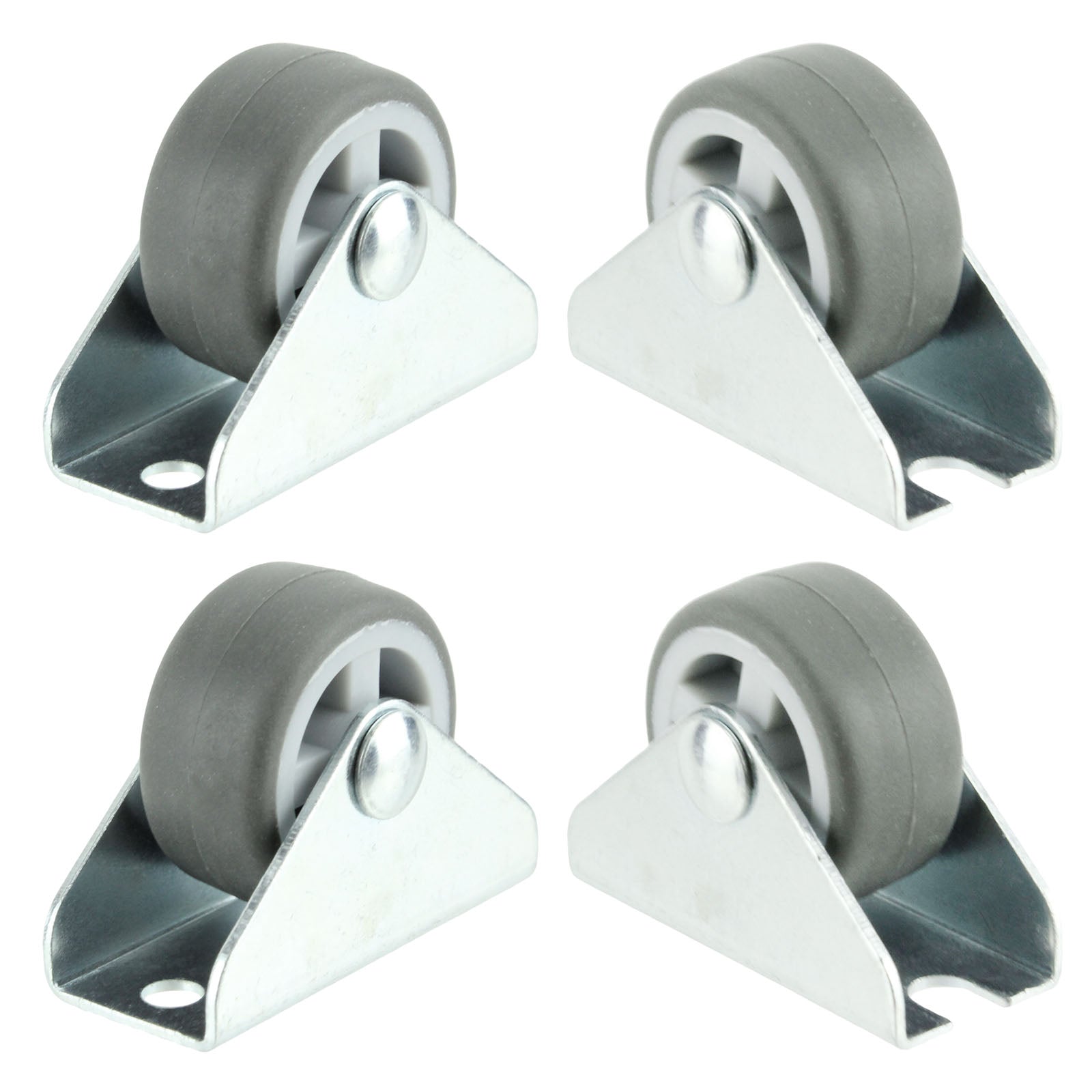 Universal Castor Wheels Fixed Plate Fixing 1'' Mini Wheel (32mm, Pack of 4)