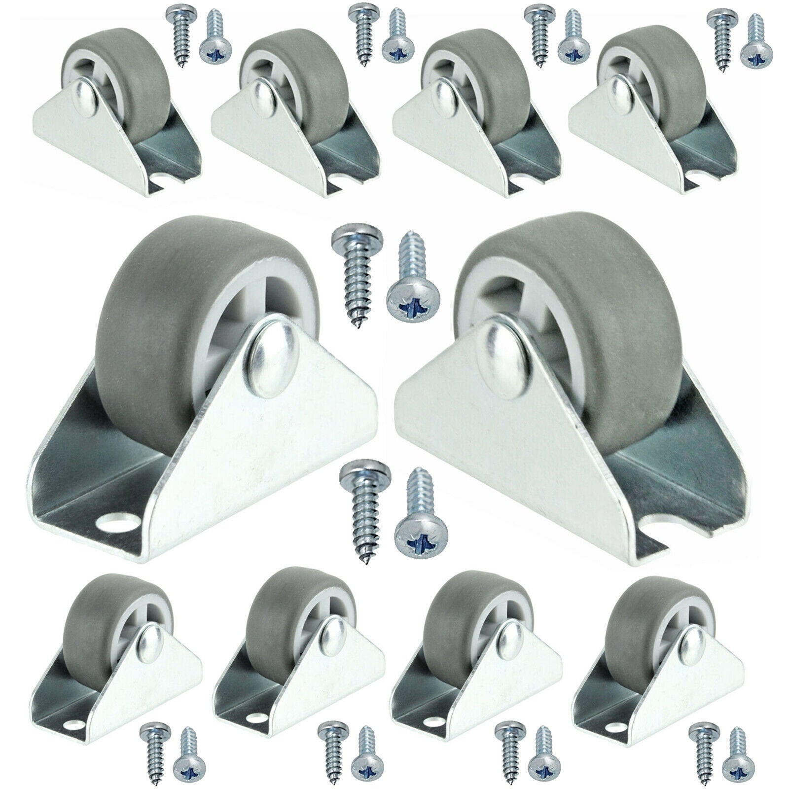 Castor Wheels Low Level Furniture Flight Case Mini 32mm Caster 1'' x 10 + Screws