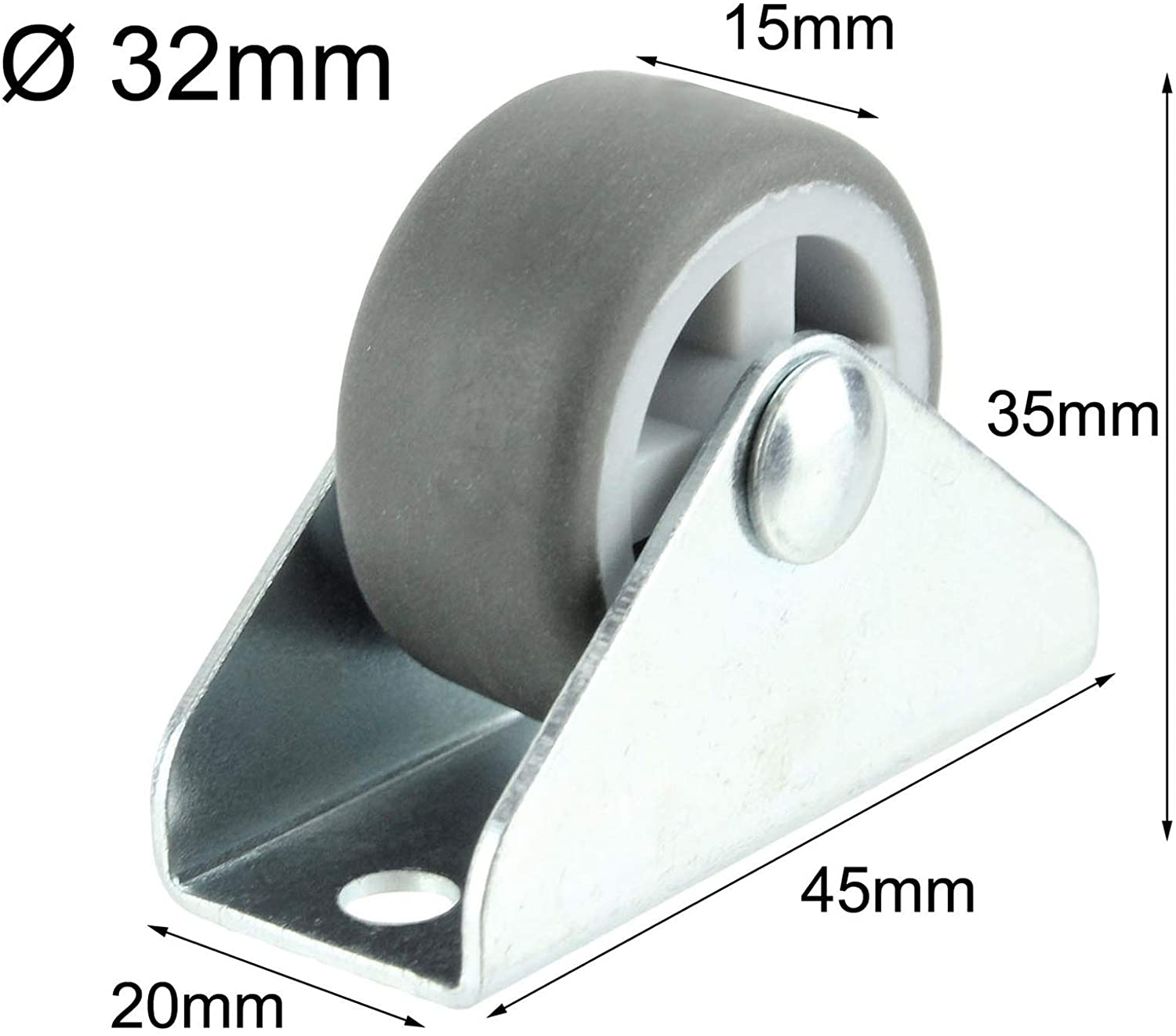 32mm Castor Wheels Low Level Furniture Flight Case Small Mini 1'' Fixed Wheel 10