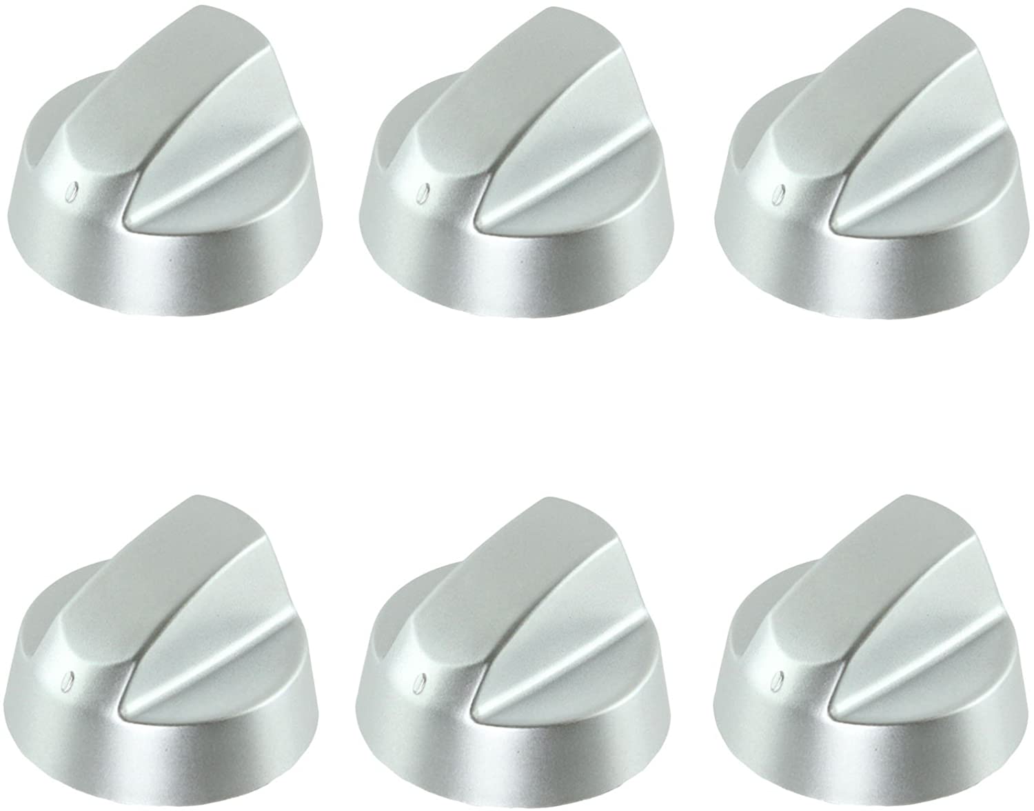 Control Knob Dial & Adaptors for CREDA Oven / Cooker (Silver, Pack of 6)