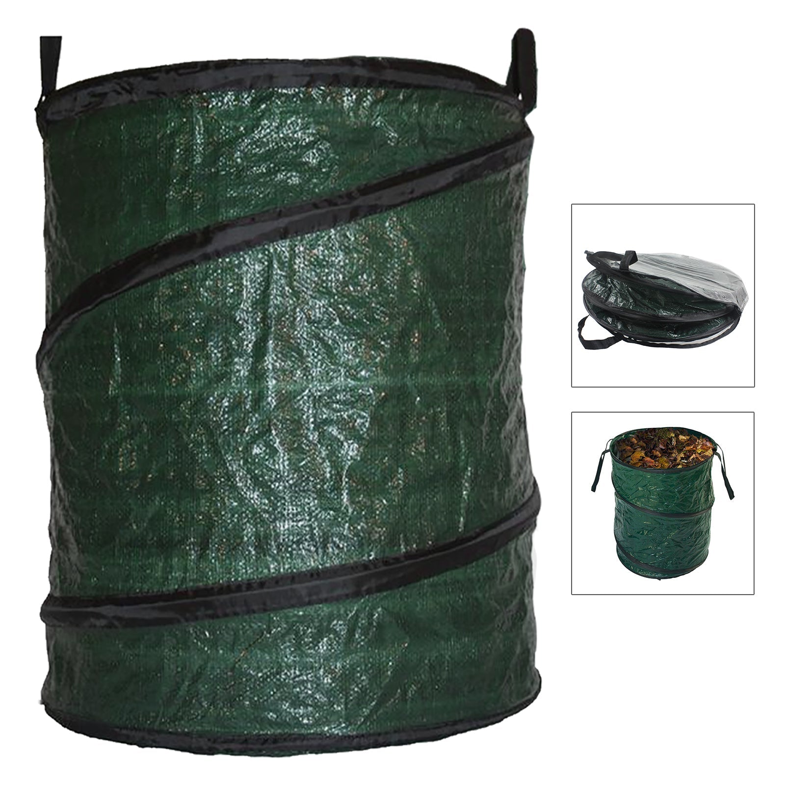 Pop Up Garden Bag Large Reusable Carry Handles Waste Bin Refuse Sack 90L