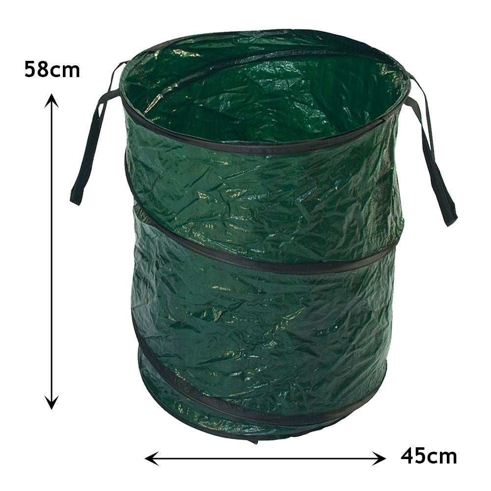 Collapsible Garden Bag Large Reusable Carry Handles Waste Bin Refuse Sack 90L x 3